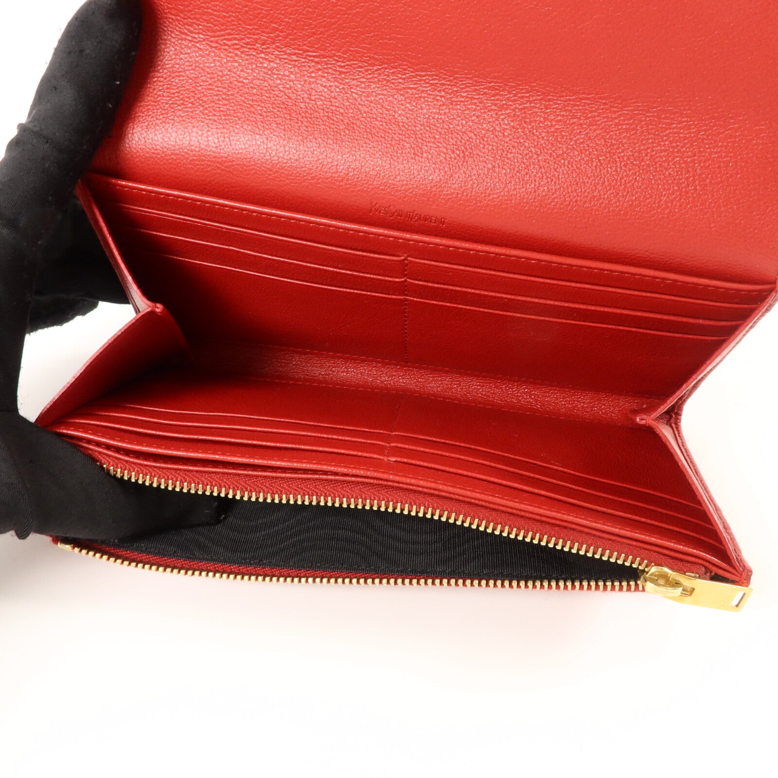 YVES SAINT LAURENT 牛皮皮革Long Wallet長錢包
