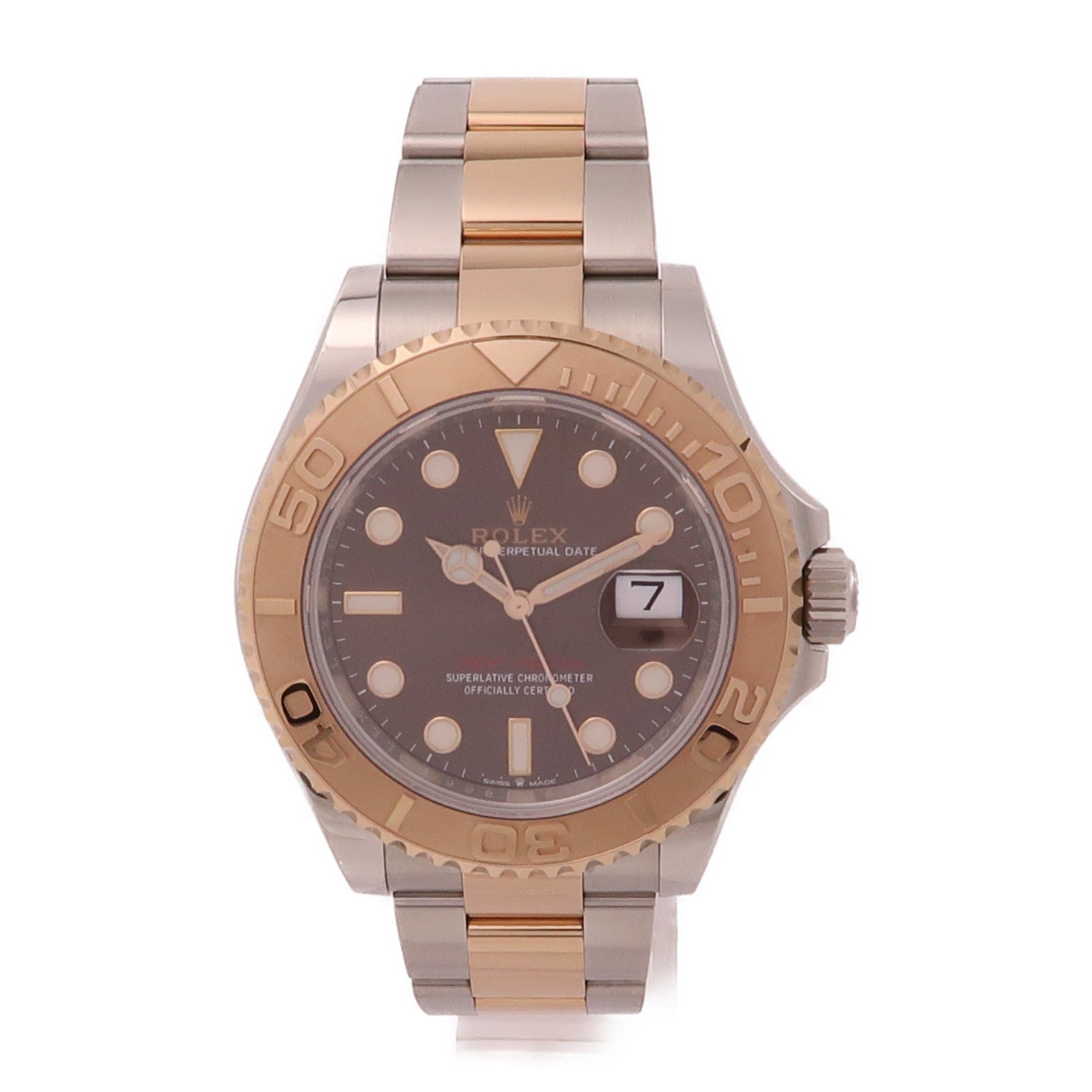ROLEX Yacht Master 18K玫瑰金/不鏽鋼手錶自動機芯銅色