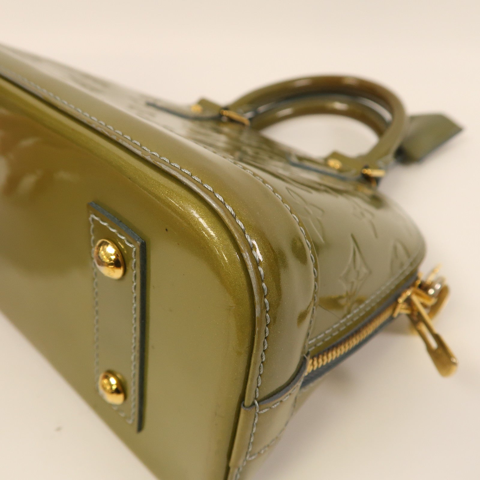 LOUIS VUITTON Vernis Alma BB金扣手挽肩背兩用袋綠色