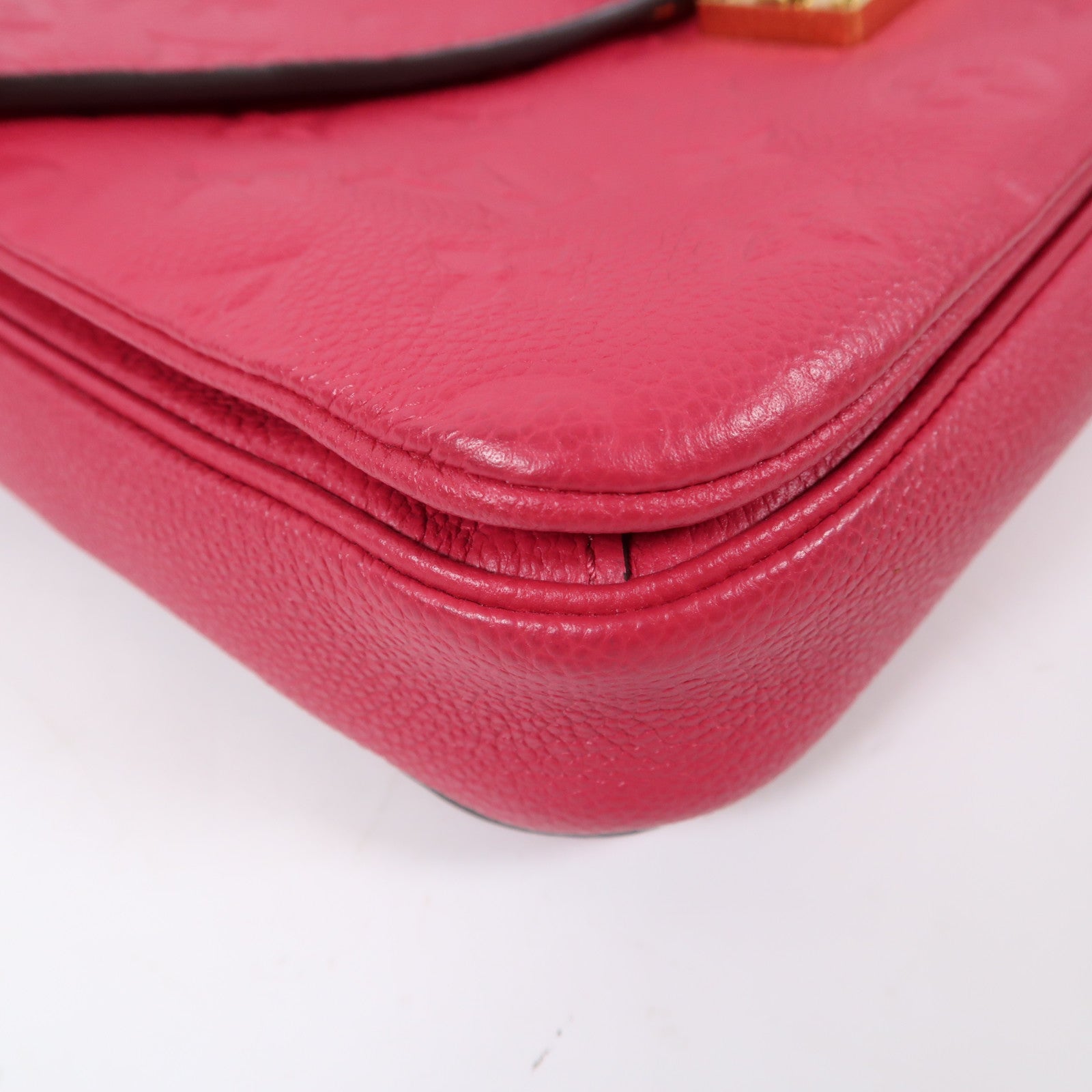 LOUIS VUITTON Monogram Empreinte Pochette Metis金扣手挽肩背兩用袋粉紅色