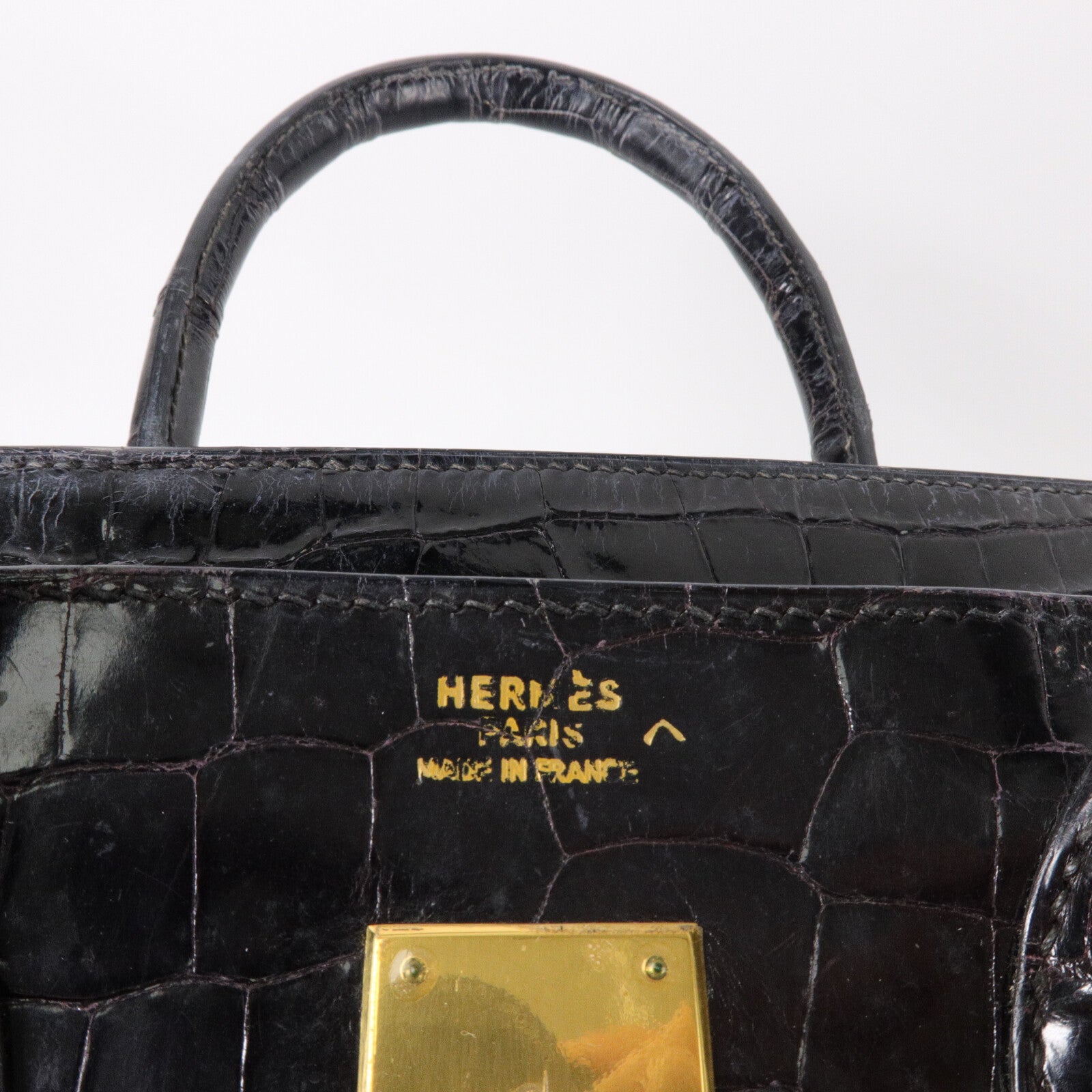 HERMES 鱷魚皮革Birkin 35手挽袋Noir