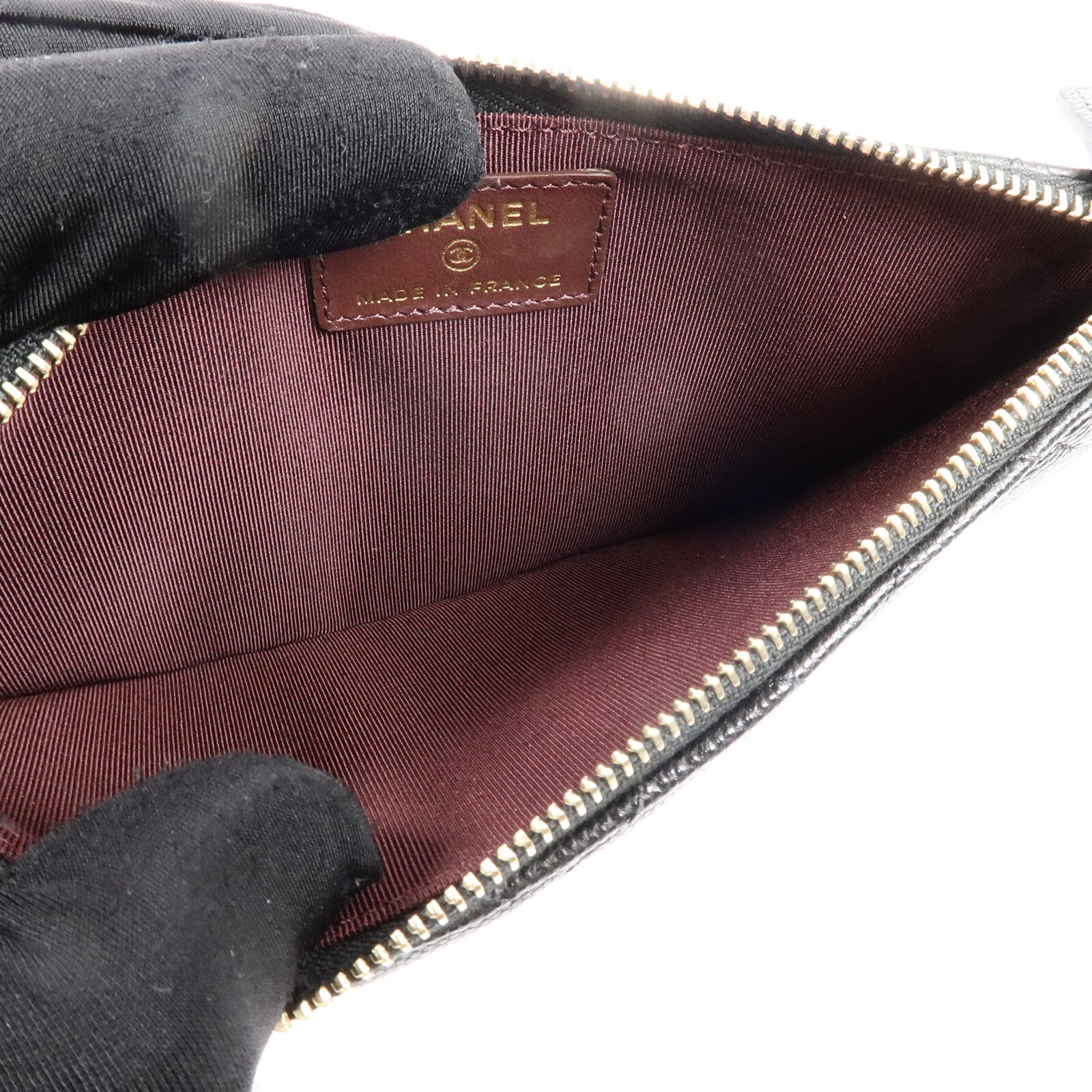 CHANEL 牛皮皮革Phone Pouch W Zipper Wallet手拿包