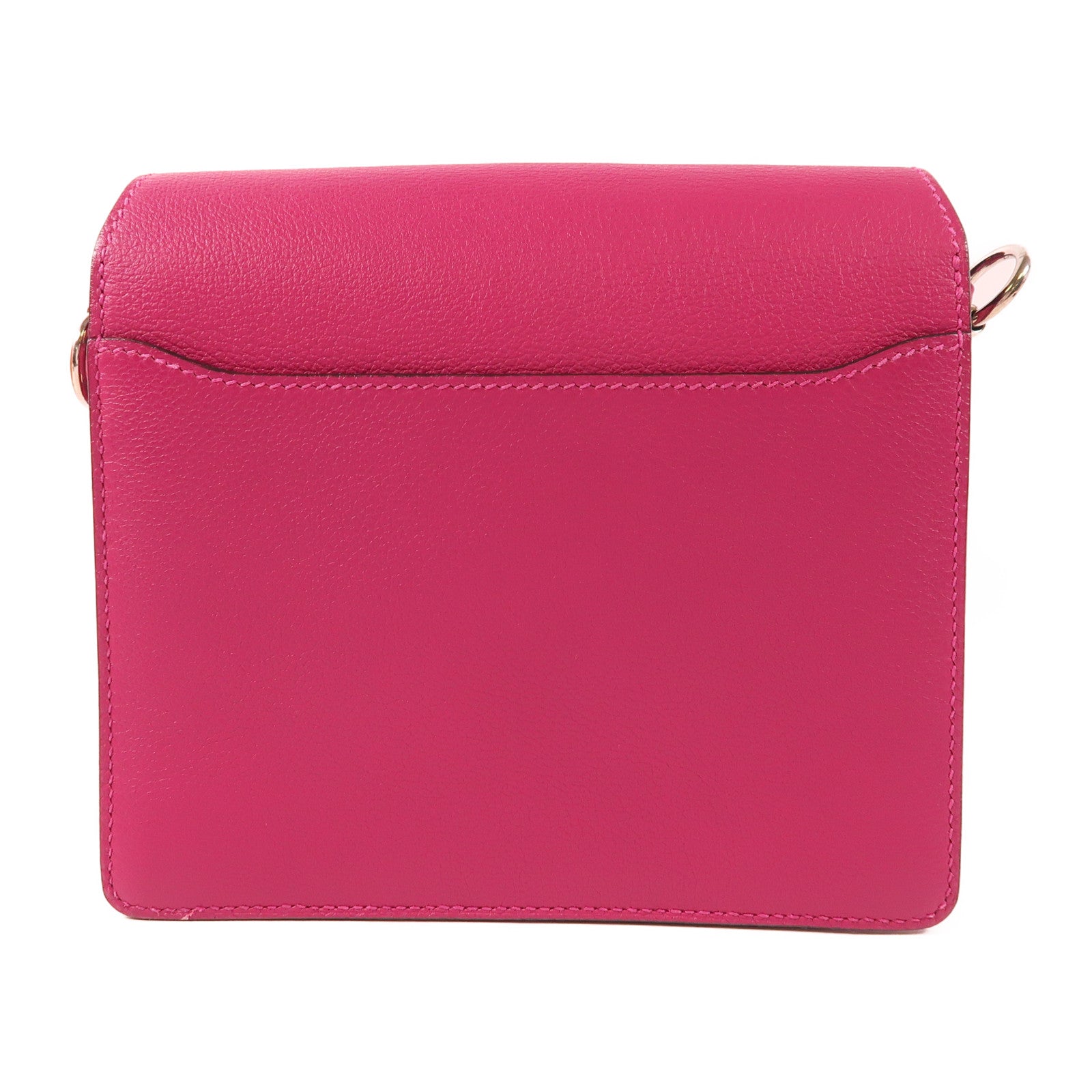 HERMES Evercolor皮革Mini Roulis銀扣肩背袋L3 Rose Purple