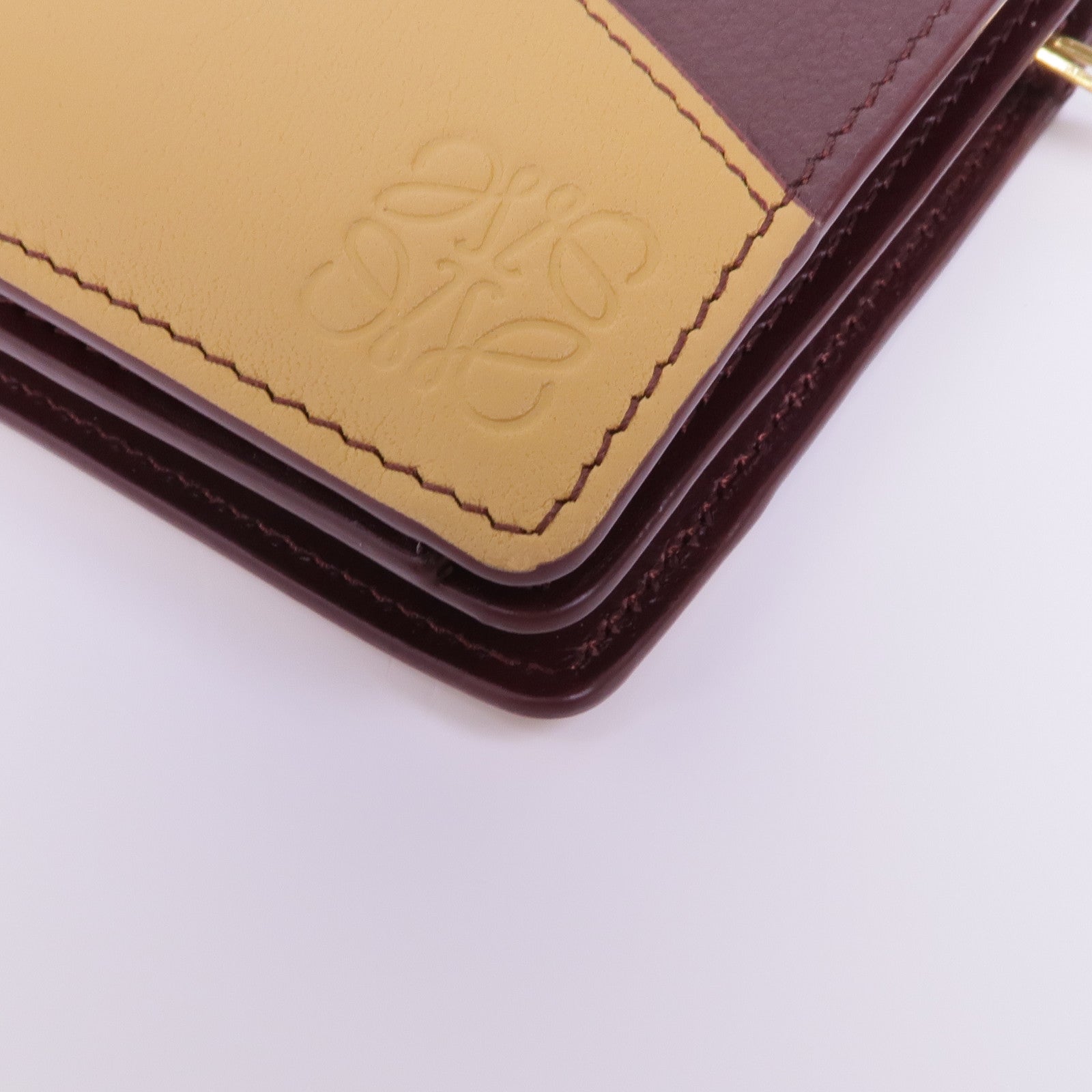 LOEWE 牛皮皮革Puzzle Compact Zip Wallet金扣錢包