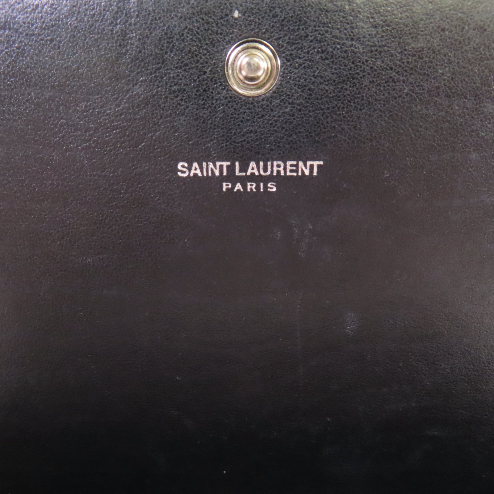 SAINT LAURENT 牛皮皮革Chain Shoulder Bag銀扣鏈帶肩背袋黑色
