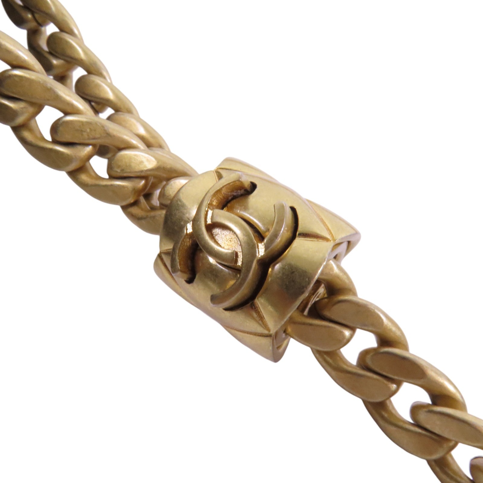 CHANEL 羊皮皮革Chain Shoulder金扣鏈帶肩背袋