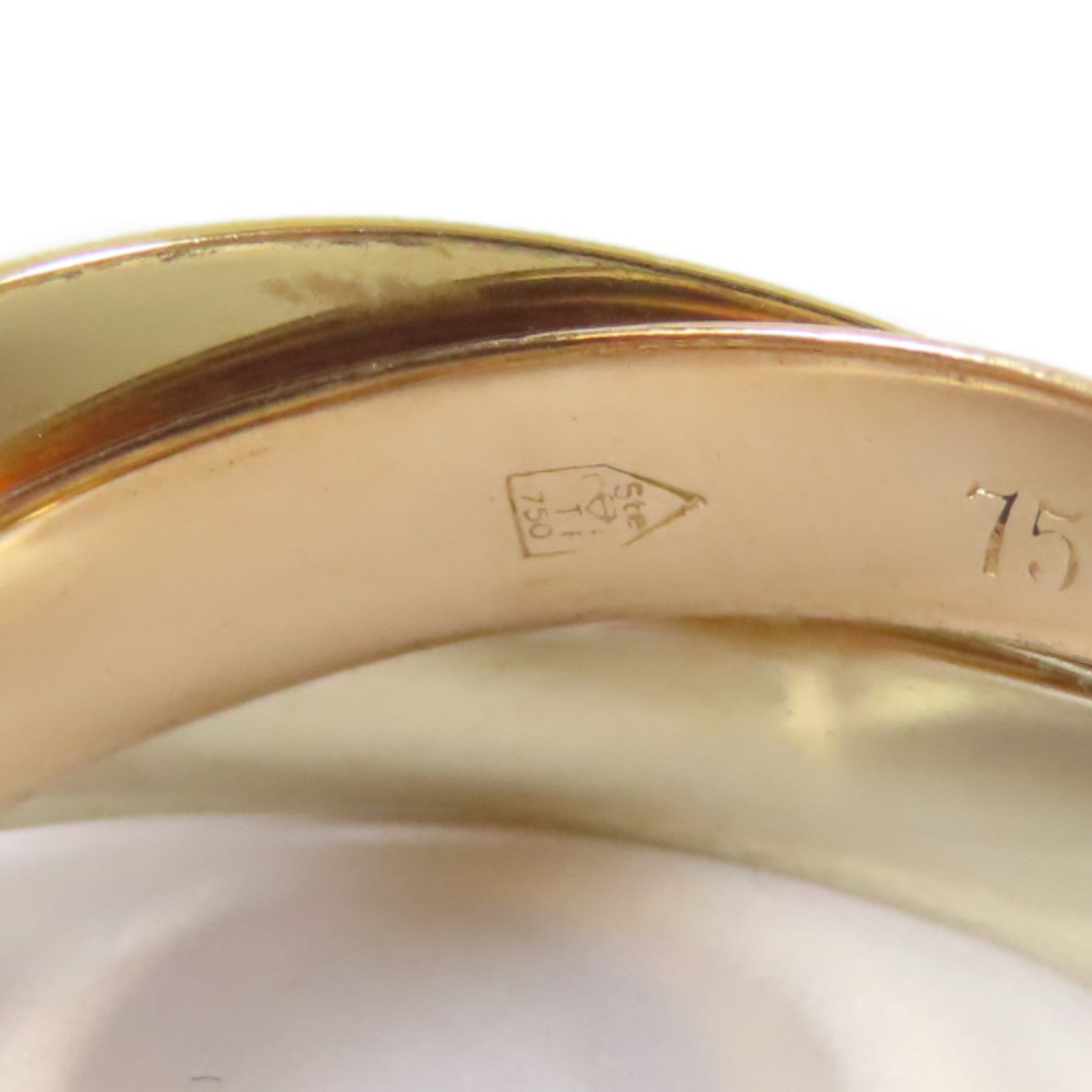 CARTIER 18K黃金/白金/玫瑰金Les Must De Trinity戒指Cartier#50/US#5.5