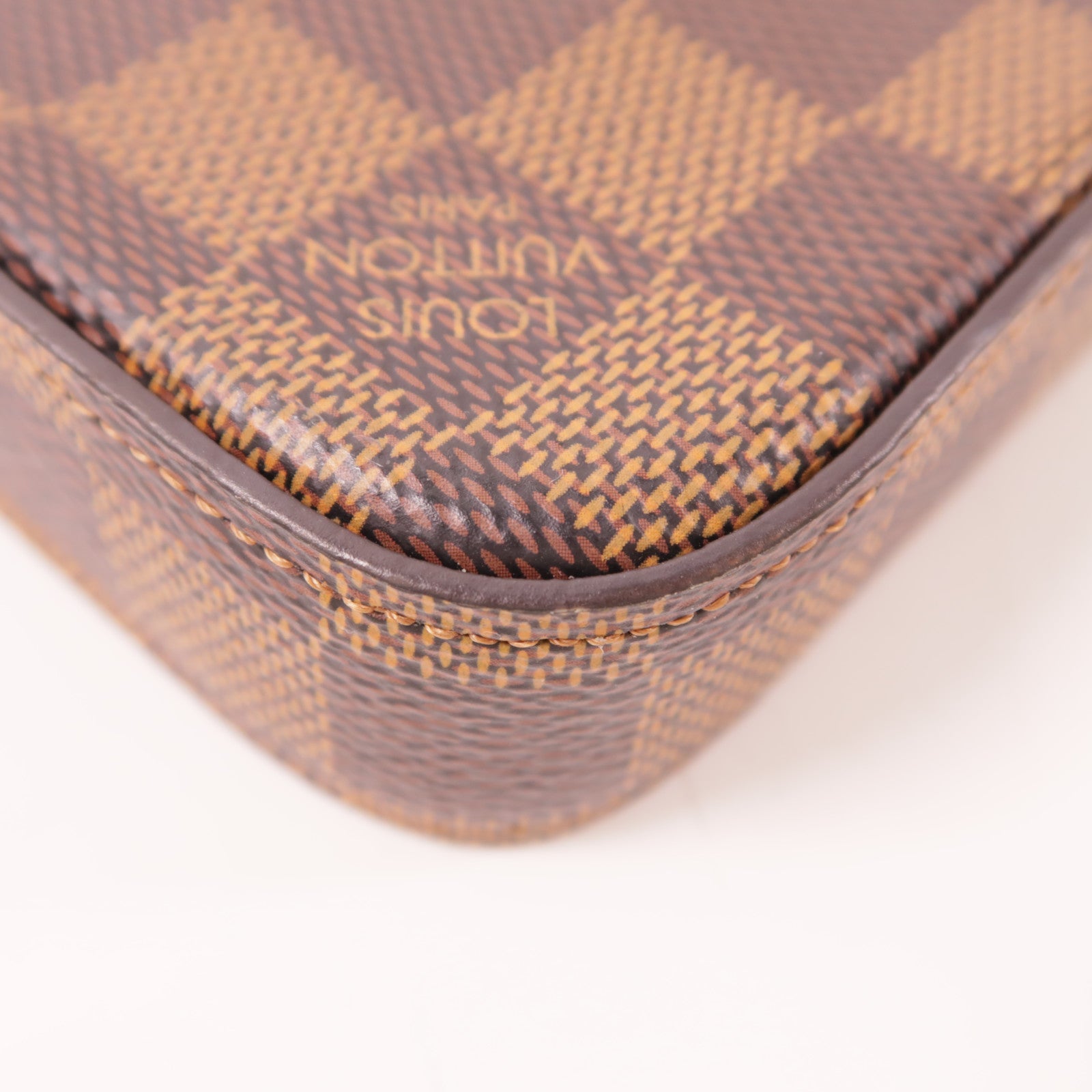 LOUIS VUITTON Damier Felice Pochette金扣鏈帶肩背袋