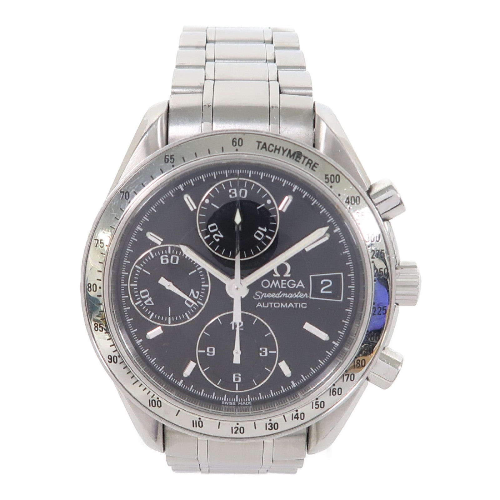 OMEGA Speedmaster Date不鏽鋼手錶自動機芯黑色