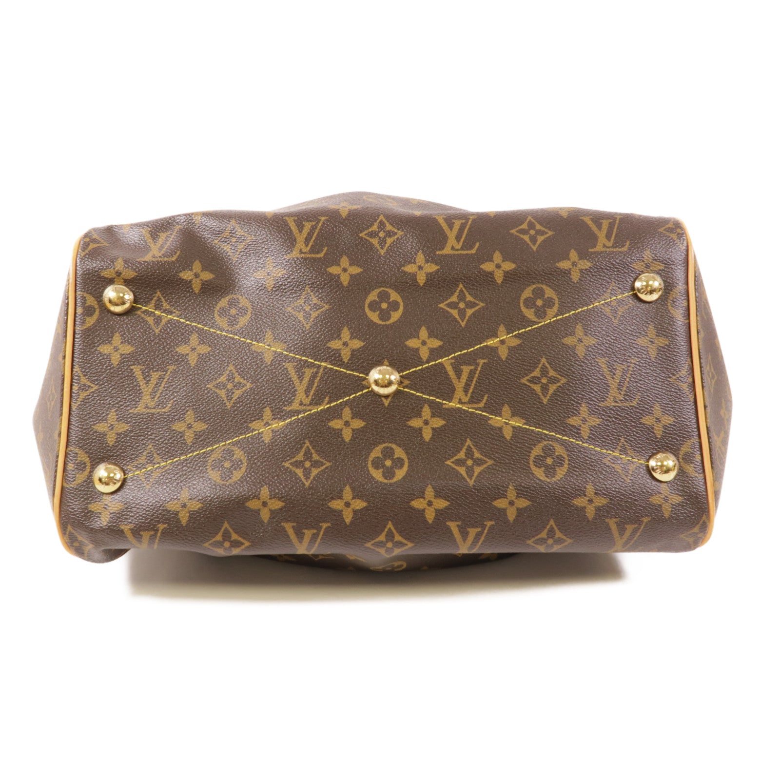 LOUIS VUITTON Monogram Tivoli GM金扣肩背袋棕色