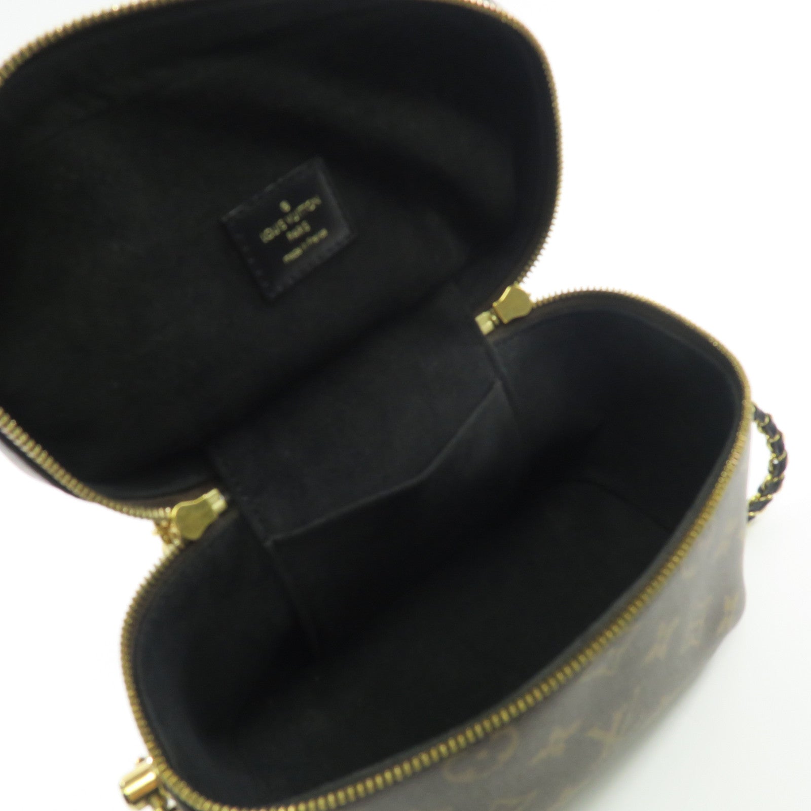 LOUIS VUITTON Monogram Vanity PM金扣鏈帶手挽肩背兩用袋啡色