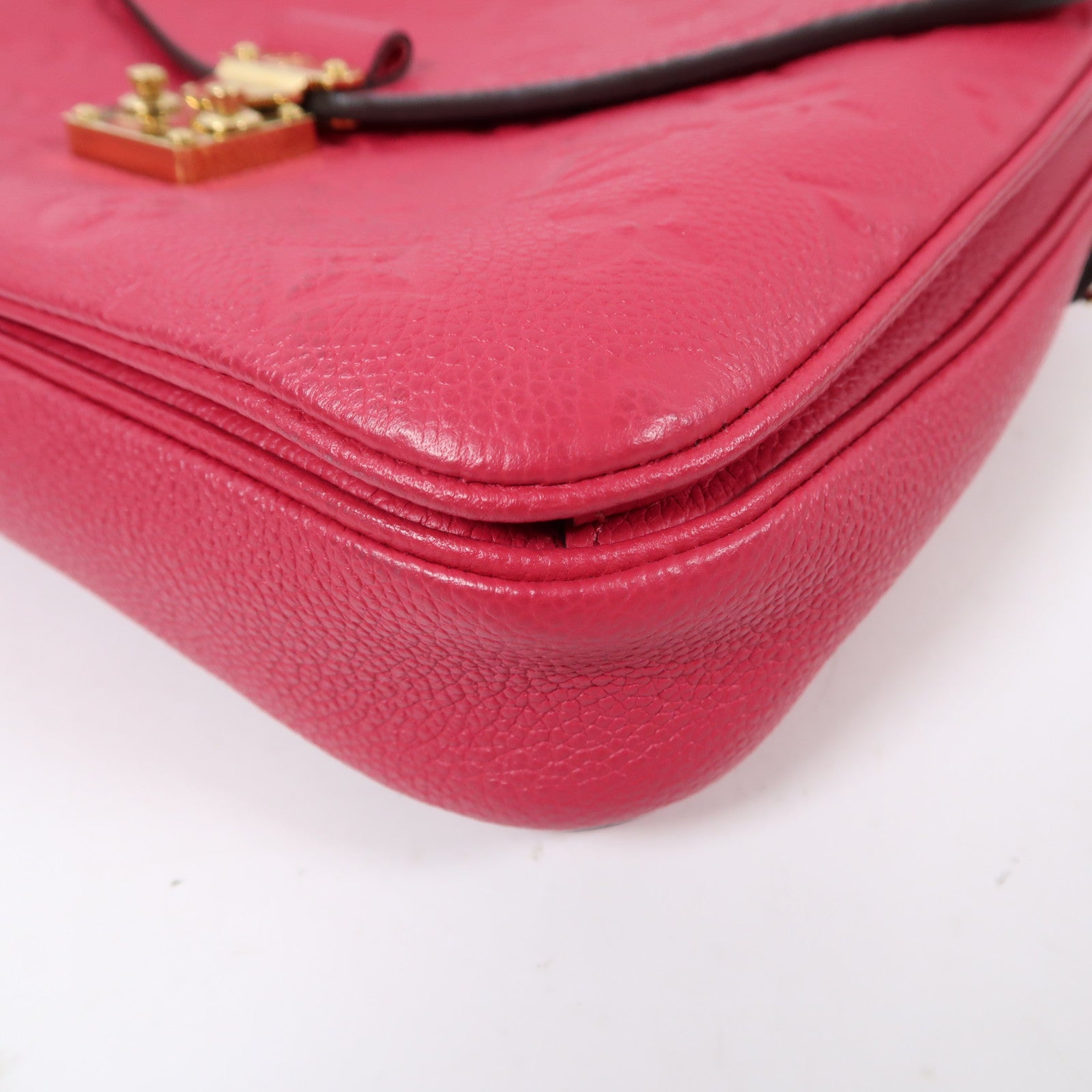 LOUIS VUITTON Monogram Empreinte Pochette Metis金扣手挽肩背兩用袋粉紅色