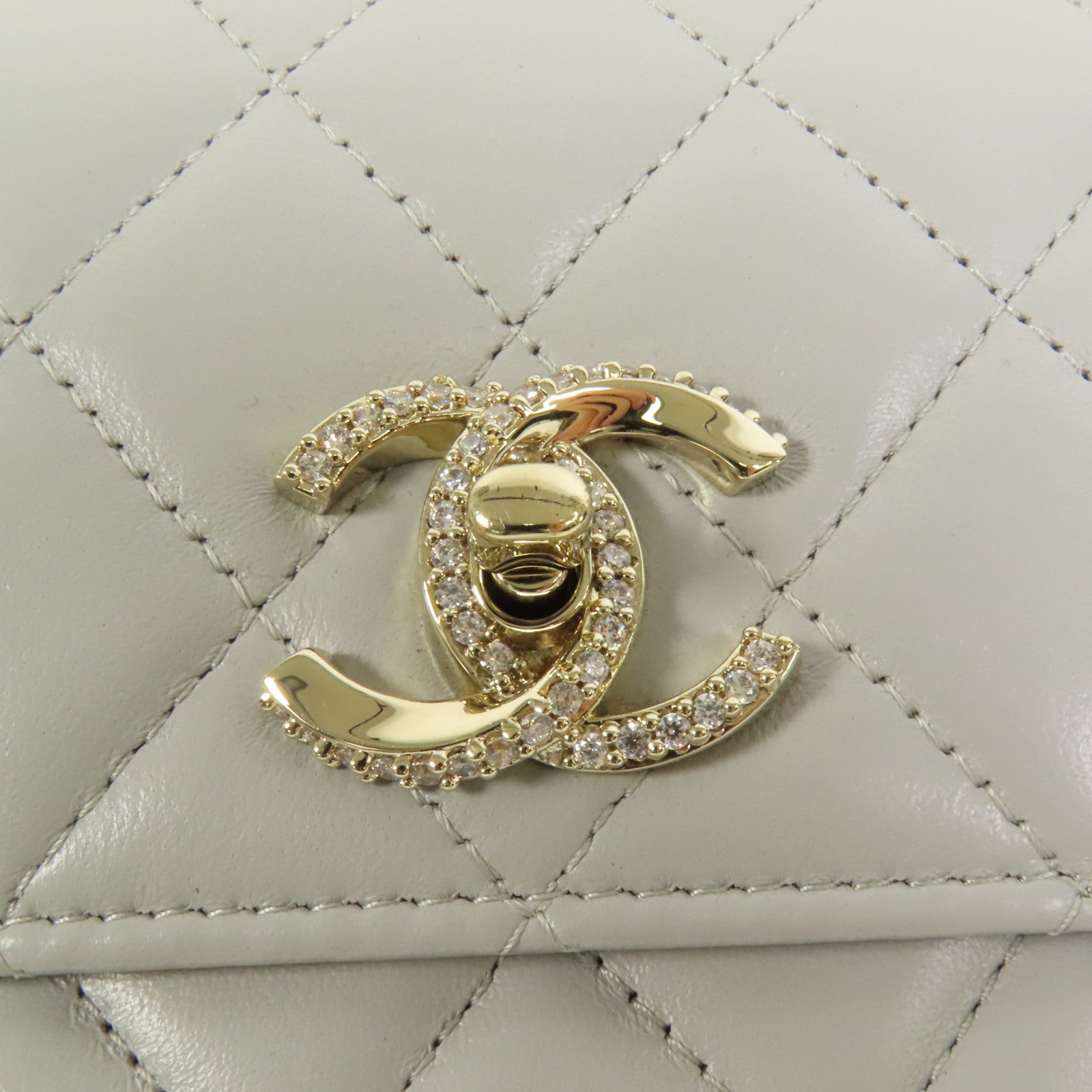 CHANEL 羊皮皮革Chain Shoulder金扣手挽肩背兩用袋