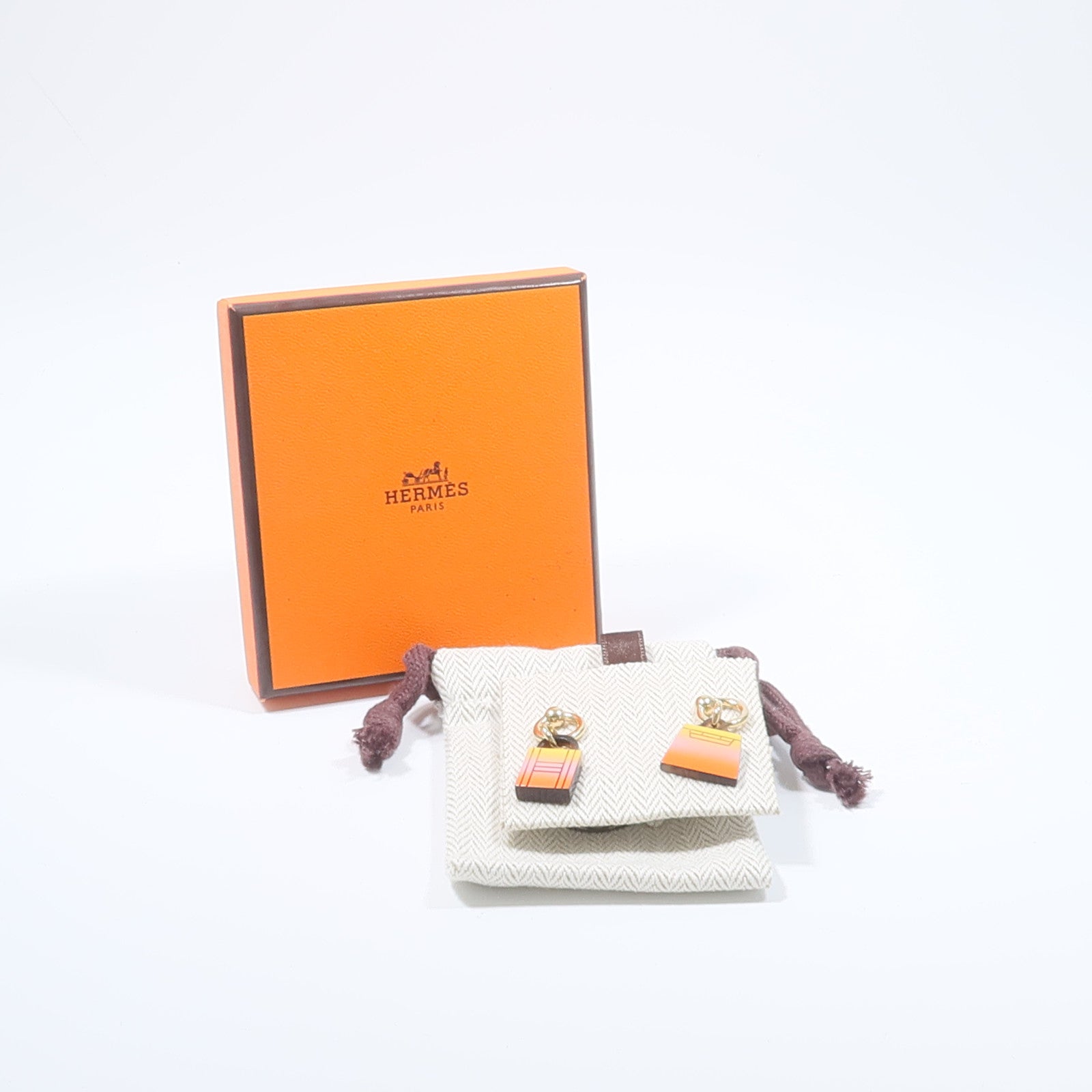 HERMES 金屬/水牛角Fusion Amulette Maroquinier Earrings耳環