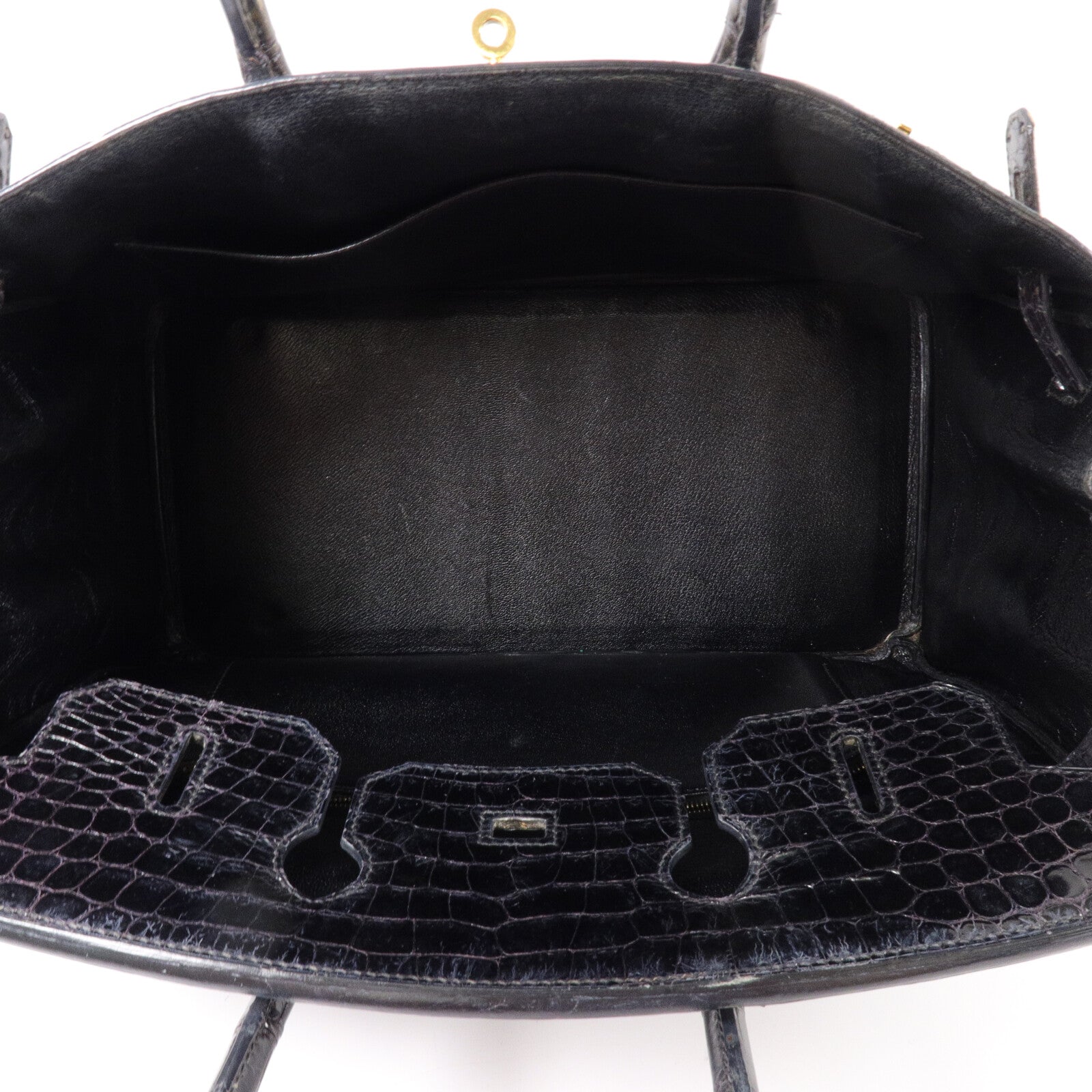 HERMES 鱷魚皮革Birkin 35手挽袋Noir