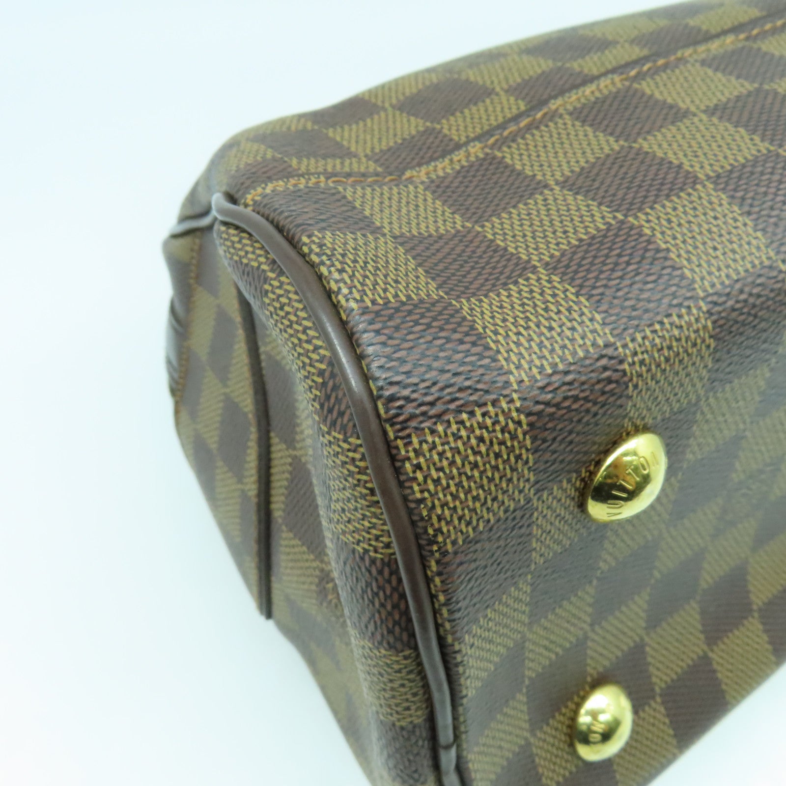 LOUIS VUITTON 【清倉大減價】Damier Ebene Duomo金扣手挽袋啡色
