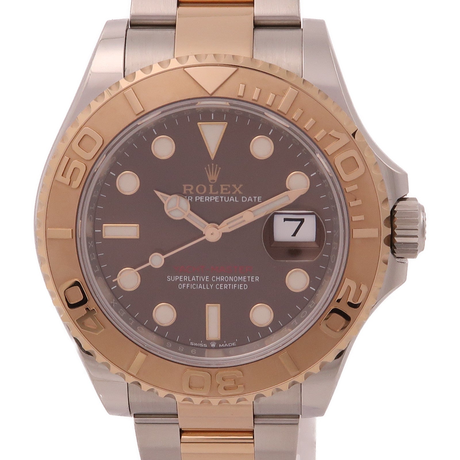 ROLEX Yacht Master 18K玫瑰金/不鏽鋼手錶自動機芯銅色