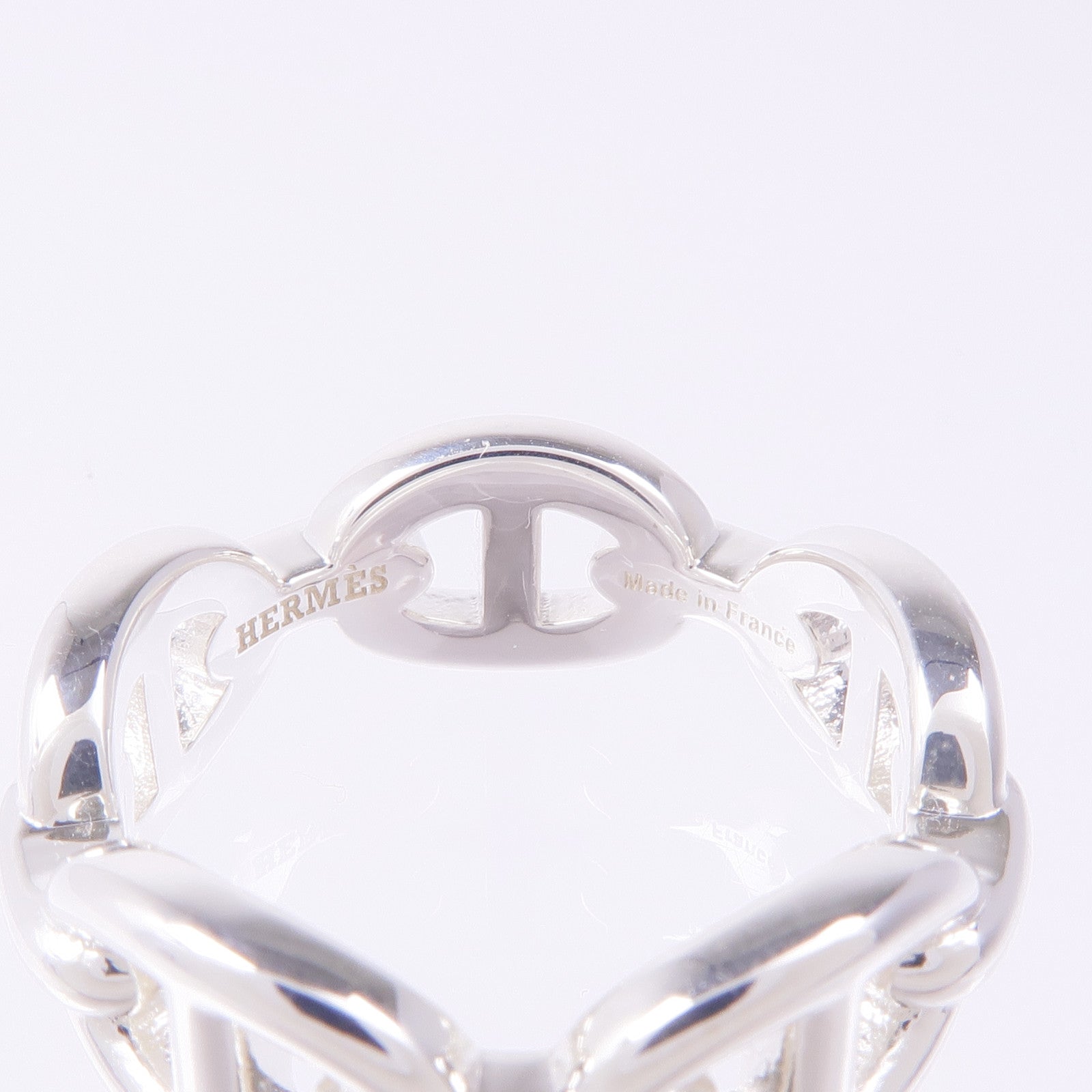 HERMES 925純銀Chaine d'ancre Enchainee Ring戒指Hermes#53/US#6.5