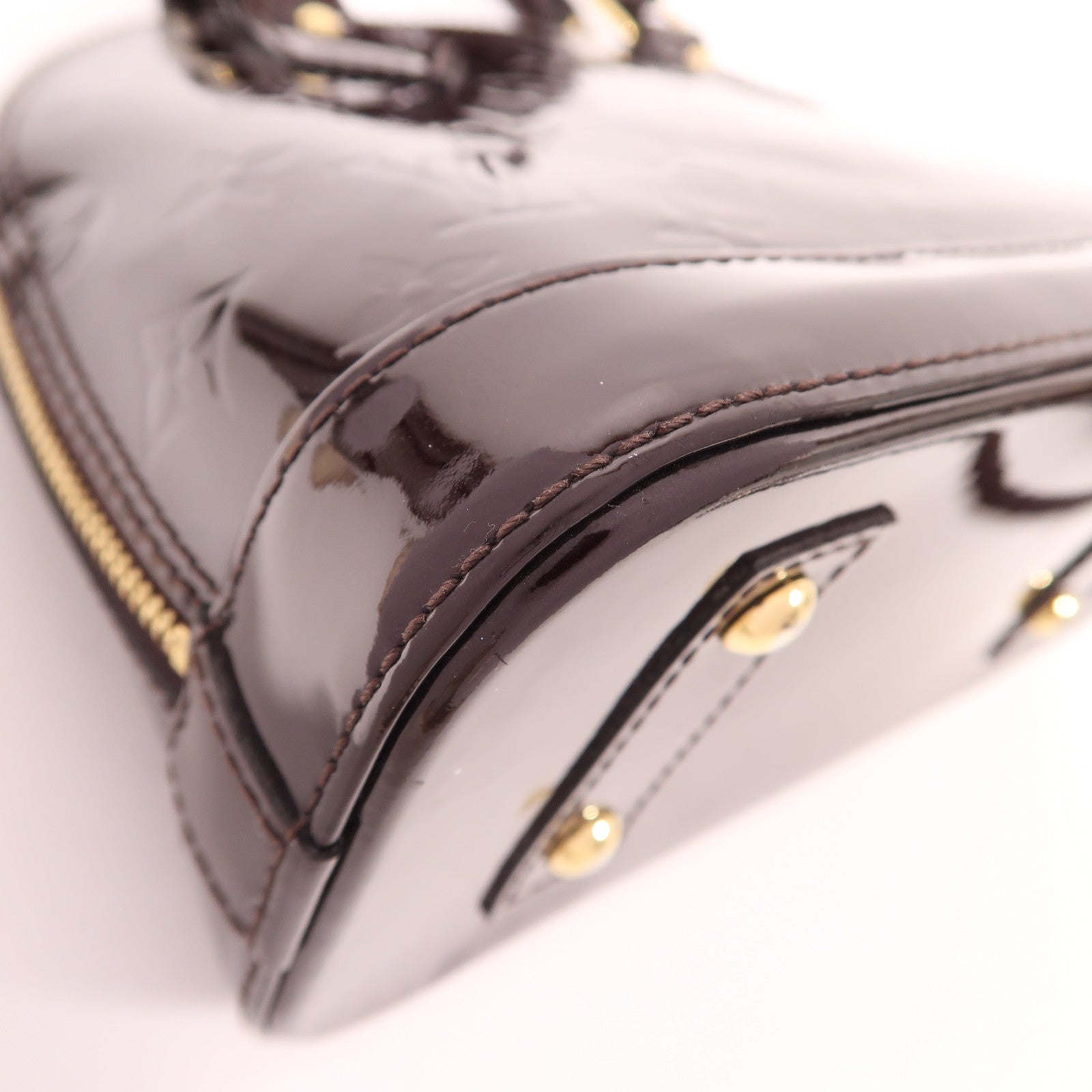 LOUIS VUITTON Vernis Alma BB金扣手挽肩背兩用袋酒紅色