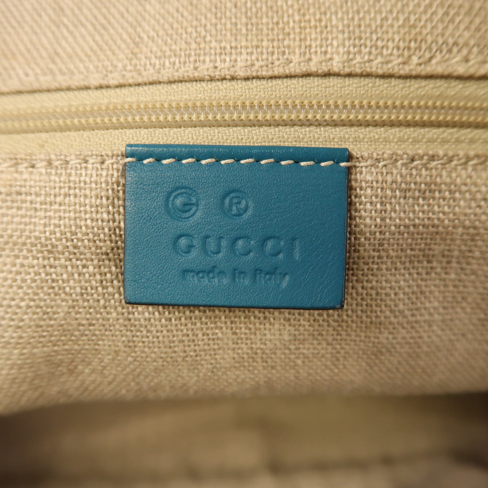 GUCCI 牛皮皮革Micro Guccissima金扣手挽肩背兩用袋藍色