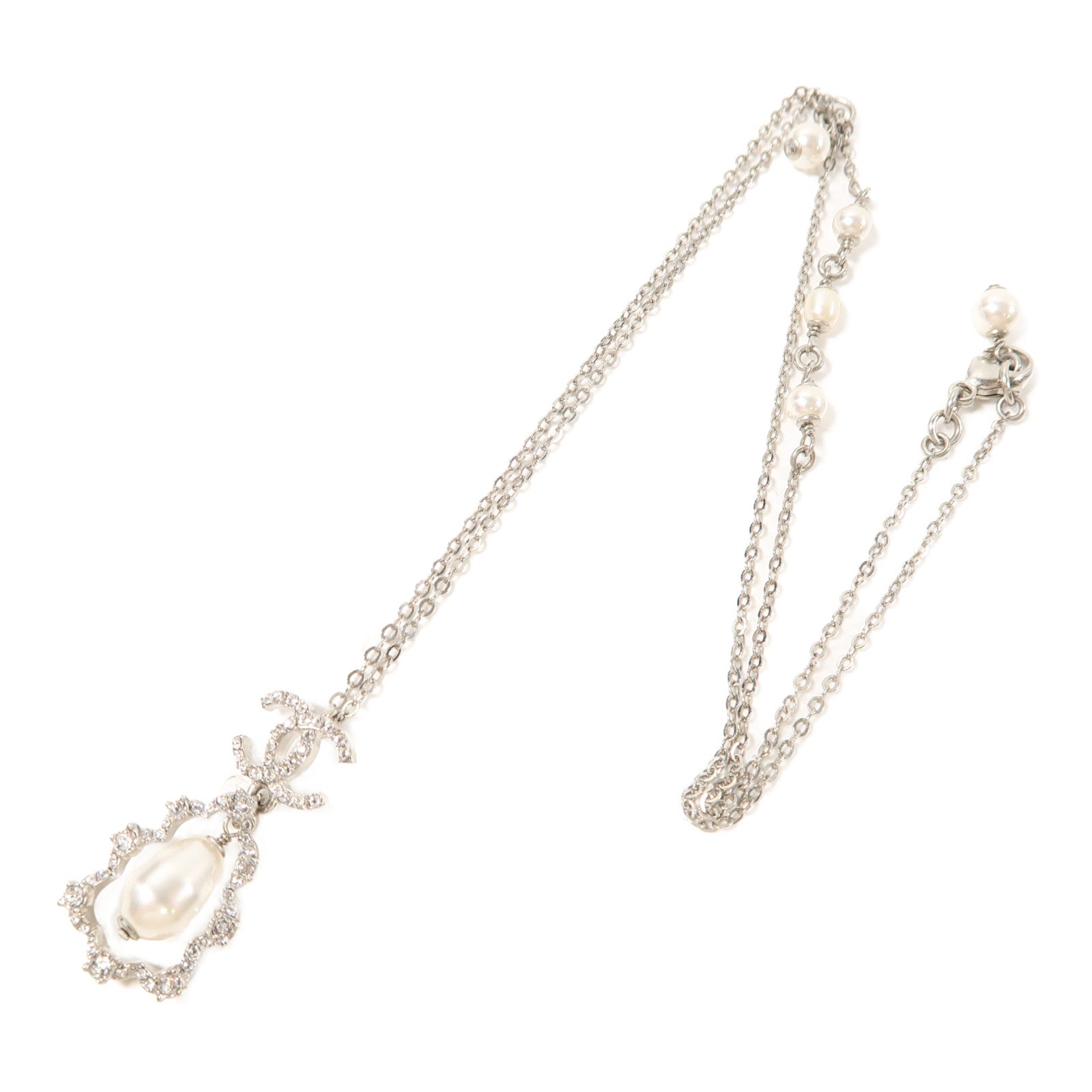 CHANEL 金屬Necklace項鍊銀色