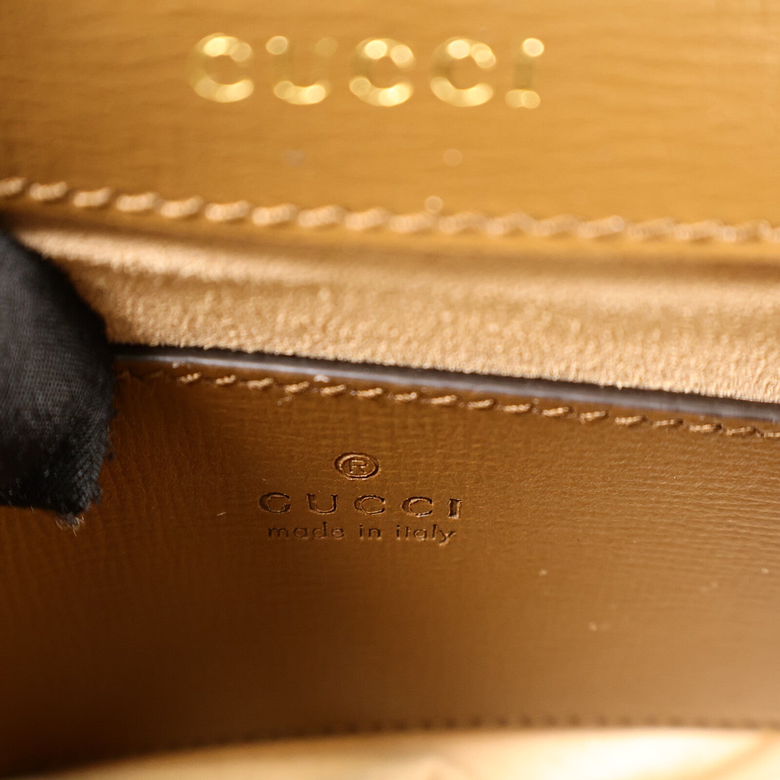 GUCCI 塗層帆布Horsebit 1955 Mini Top手挽肩背兩用袋