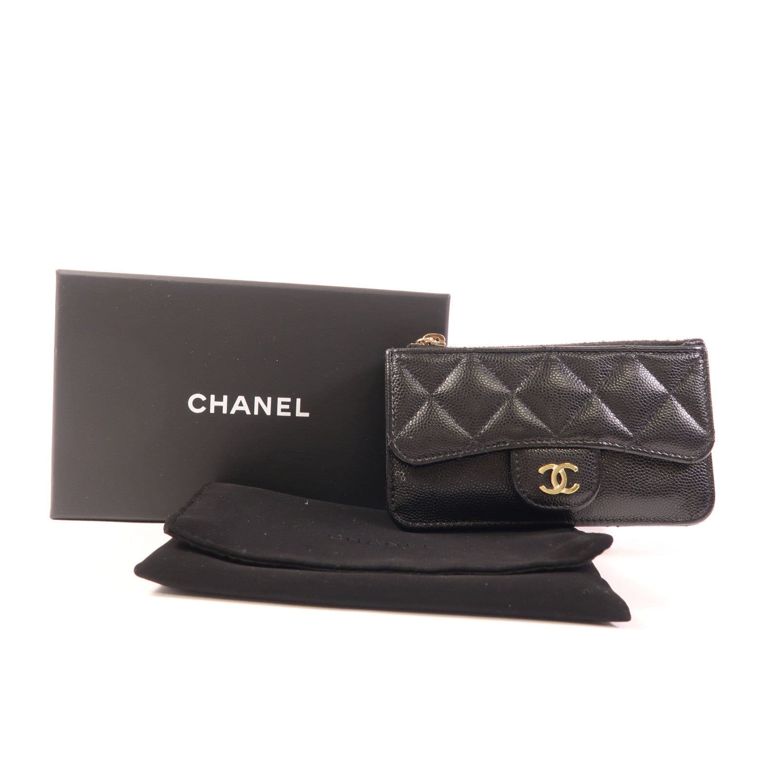 CHANEL 牛皮皮革Card Case金扣卡片套