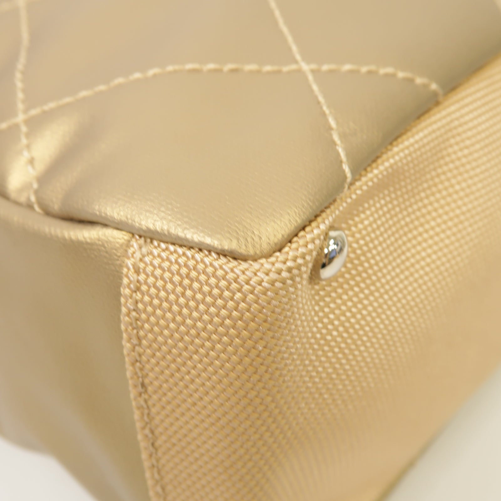 CHANEL 【激減優惠】塗層帆布Paris-Biarritz Tote Bag銀扣手挽袋金色