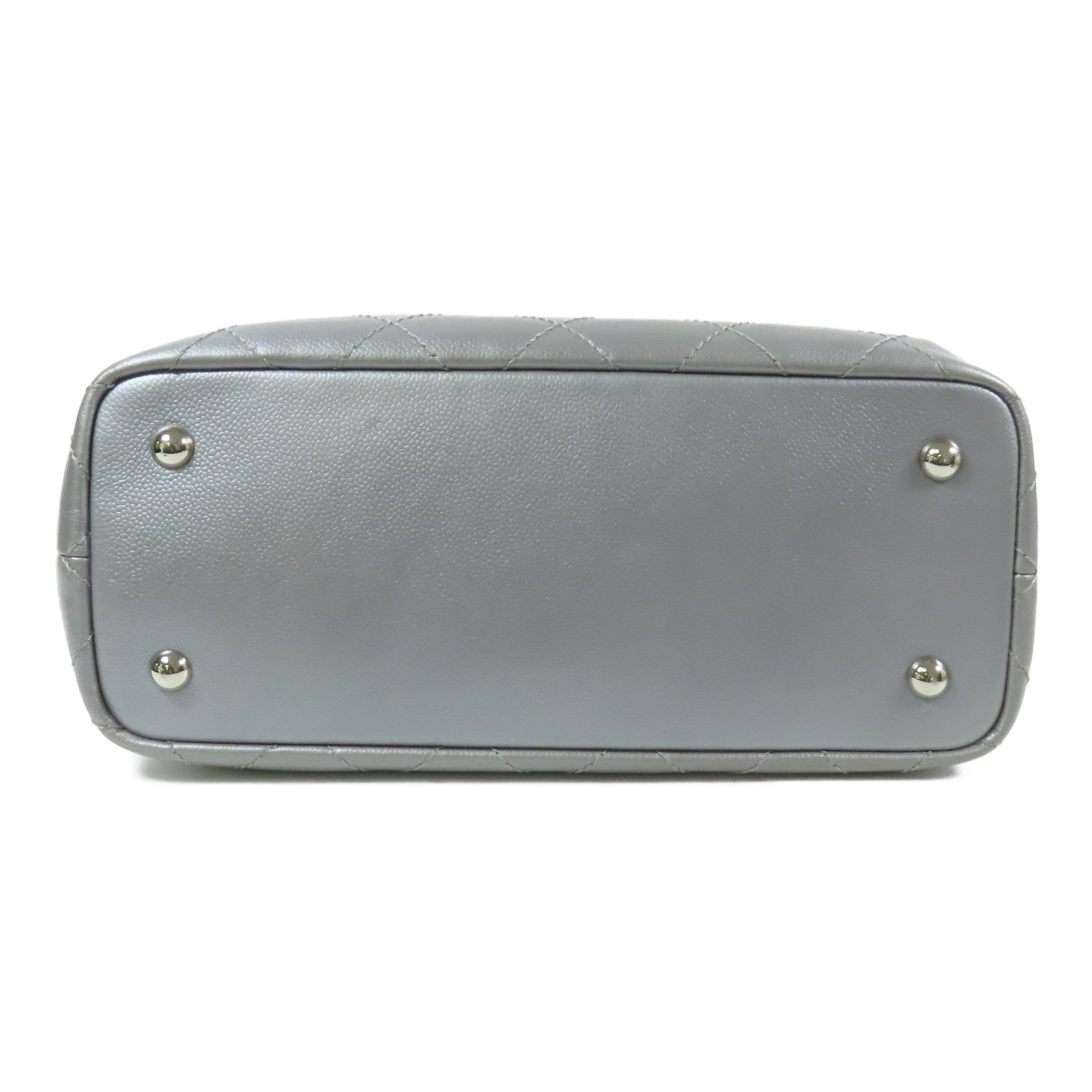 CHANEL 牛皮皮革Tote Bag銀扣肩背袋