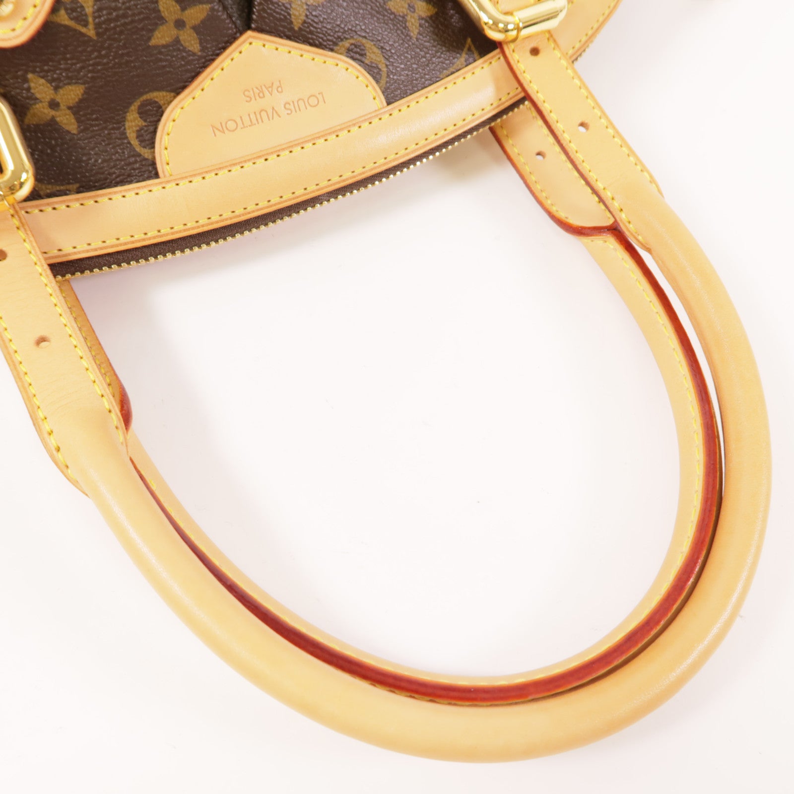 LOUIS VUITTON Monogram Tivoli GM金扣肩背袋棕色