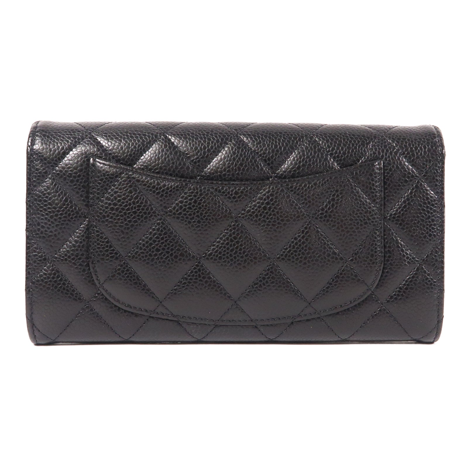 CHANEL 牛皮皮革Long Wallet金扣長錢包