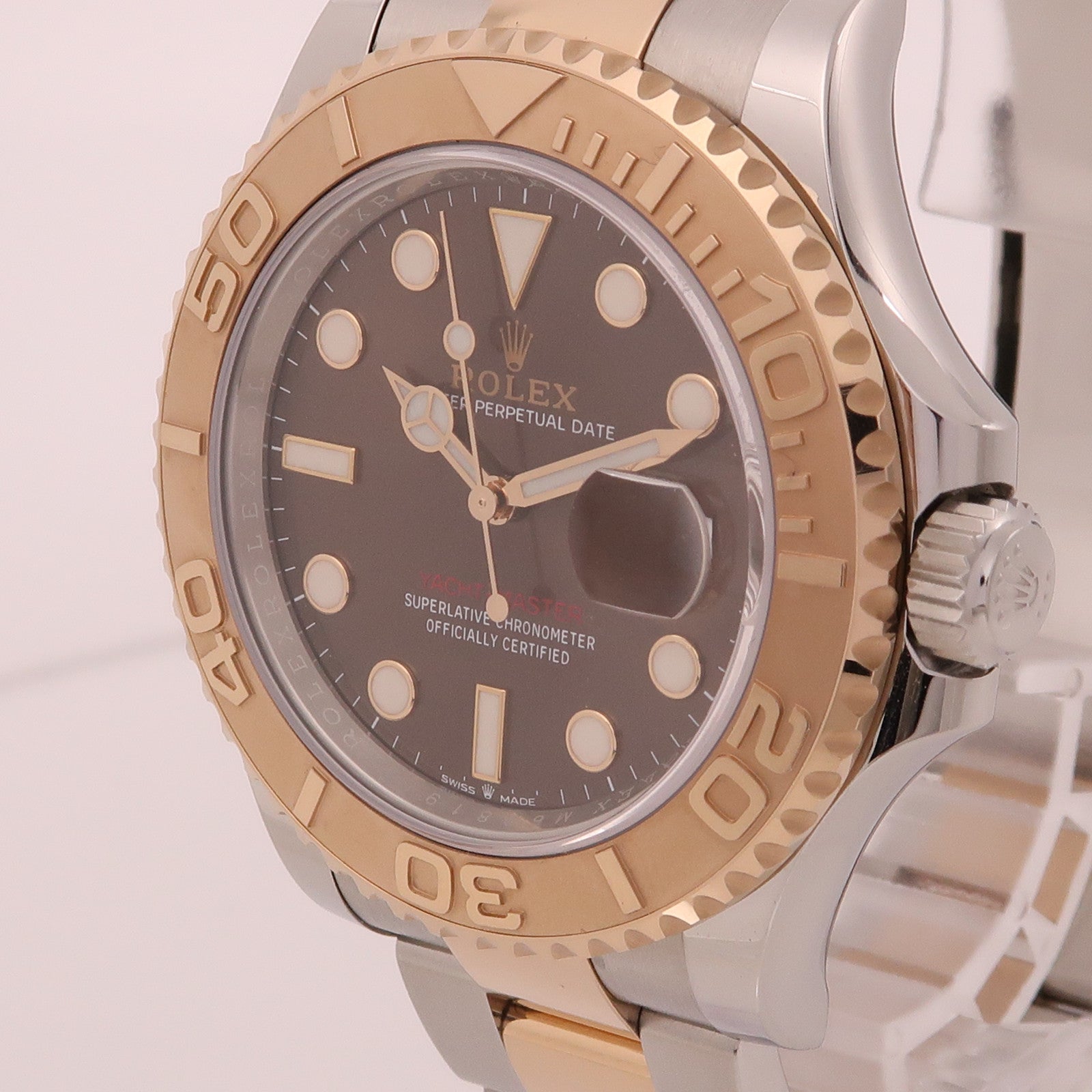 ROLEX Yacht Master 18K玫瑰金/不鏽鋼手錶自動機芯銅色