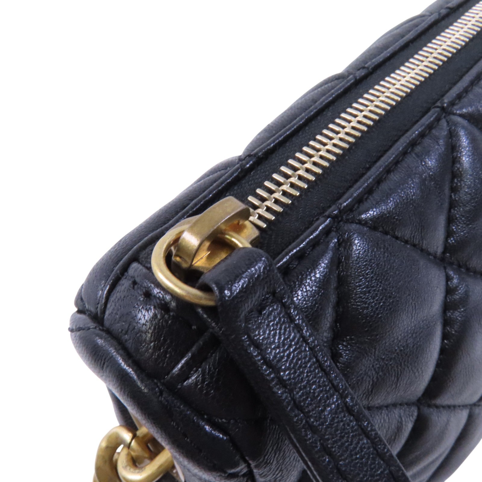 CHANEL 羊皮皮革Chain Shoulder金扣鏈帶肩背袋