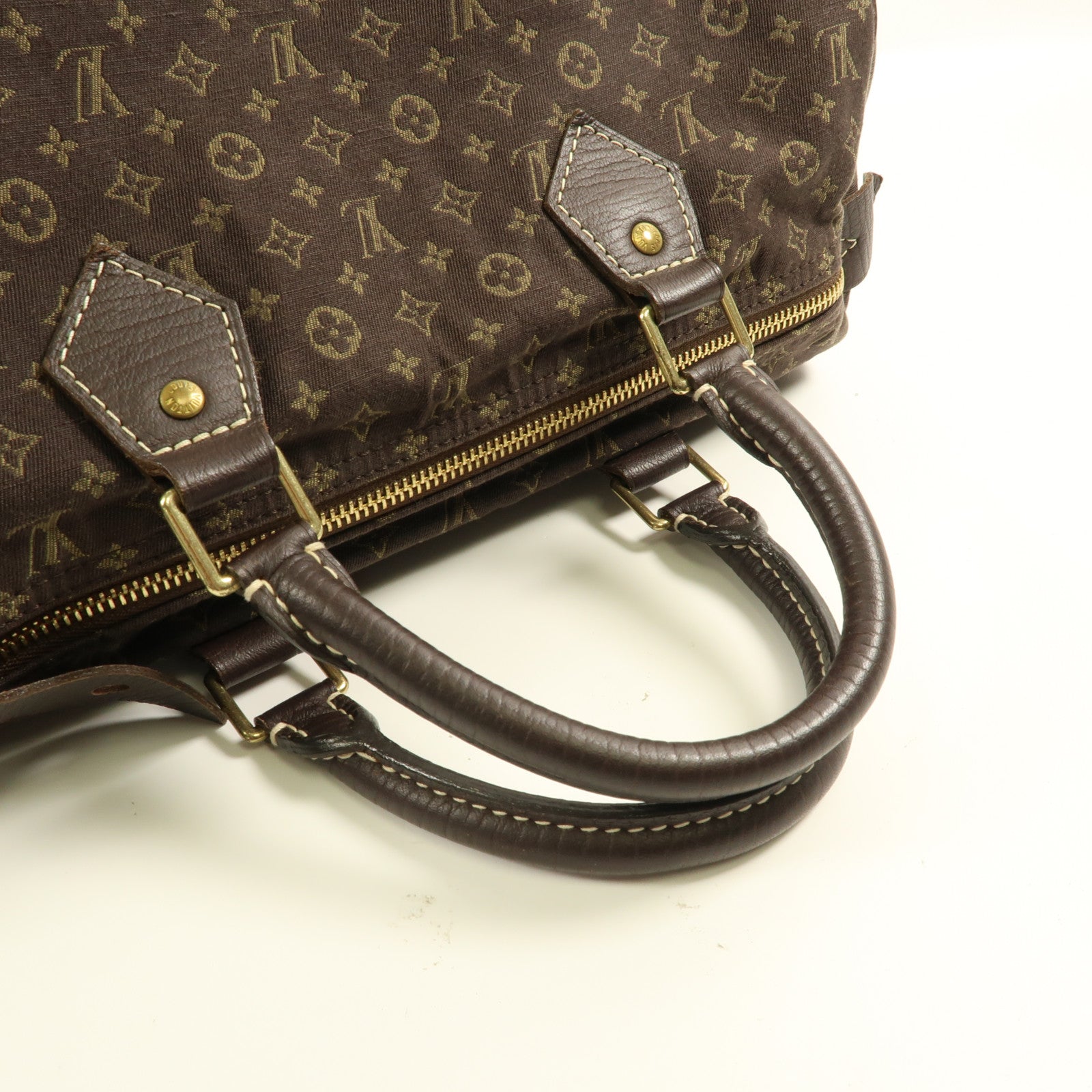 LOUIS VUITTON Monogram Mini Lin Speedy 30金扣手挽袋