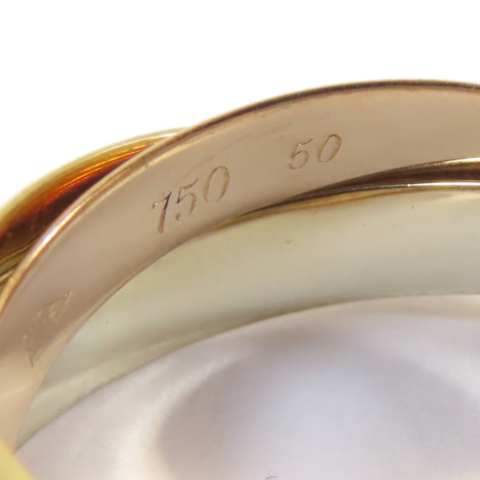 CARTIER 18K黃金/白金/玫瑰金Les Must De Trinity戒指Cartier#50/US#5.5