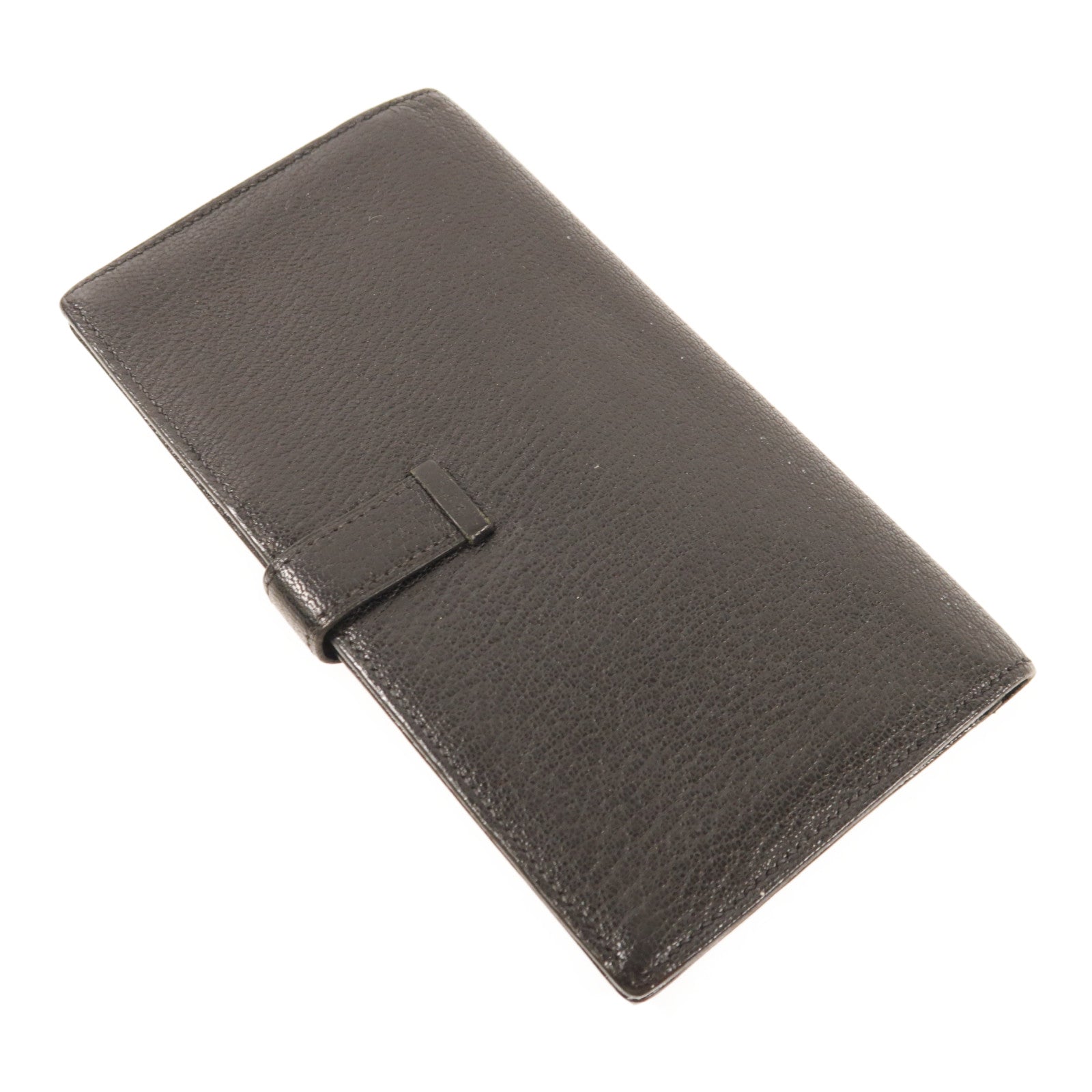 HERMES PHW Bearn Long Wallet Chevre Leather 89 Noir Black