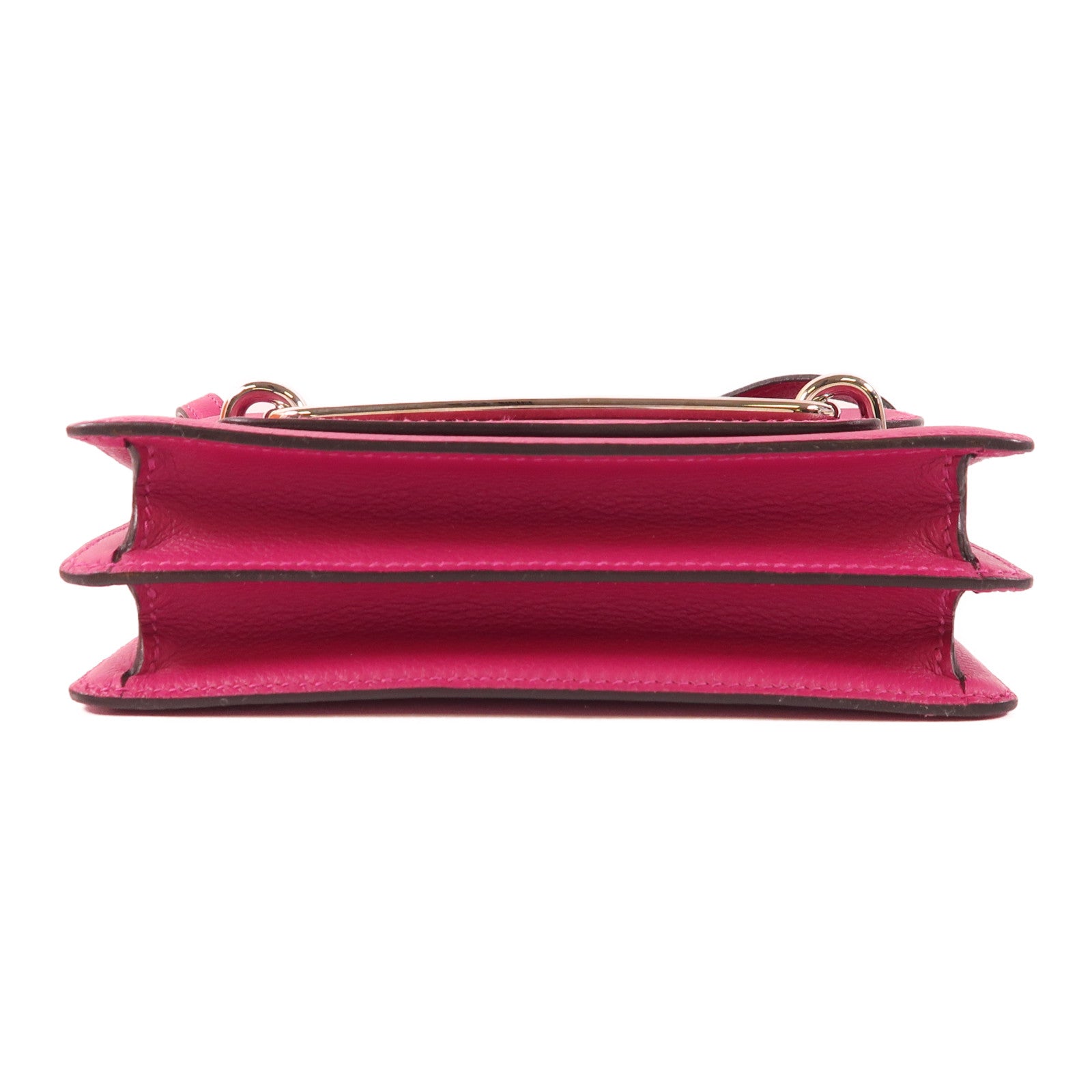 HERMES 【激減優惠】Evercolor皮革Mini Roulis銀扣肩背袋L3 Rose Purple