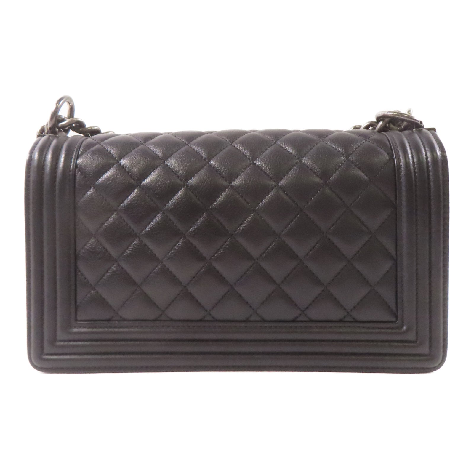 CHANEL【激減優惠】 牛皮皮革Boy 25鏈帶肩背袋黑色