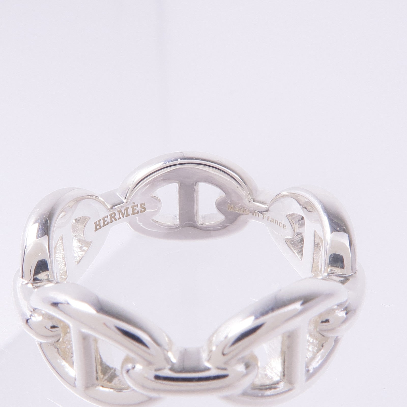 HERMES 925純銀Chaine d'ancre Enchainee Ring戒指Hermes#53/US#6.5