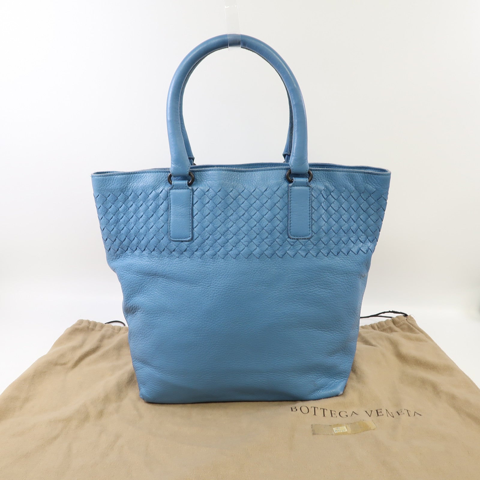 BOTTEGA VENETA 【激減優惠】牛皮皮革Hand Bag手挽袋藍色