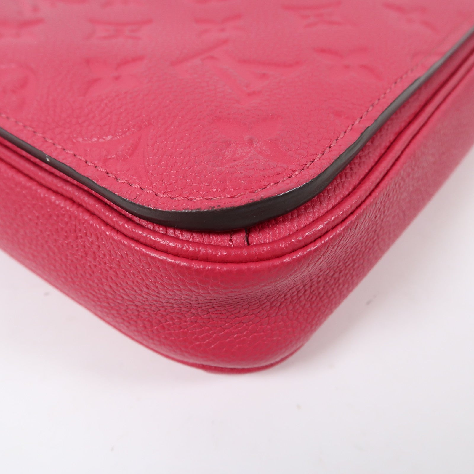 LOUIS VUITTON Monogram Empreinte Pochette Metis金扣手挽肩背兩用袋粉紅色