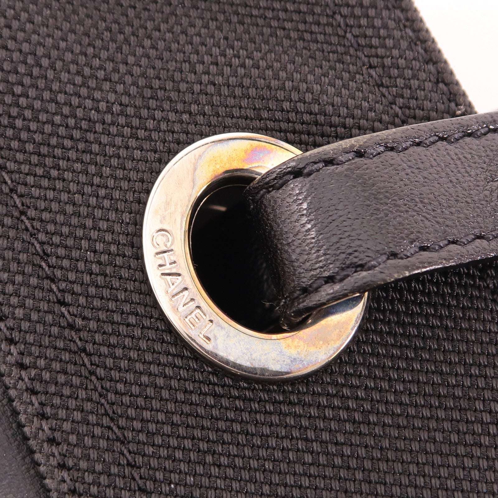 CHANEL 牛皮皮革Handbag銀扣手挽袋