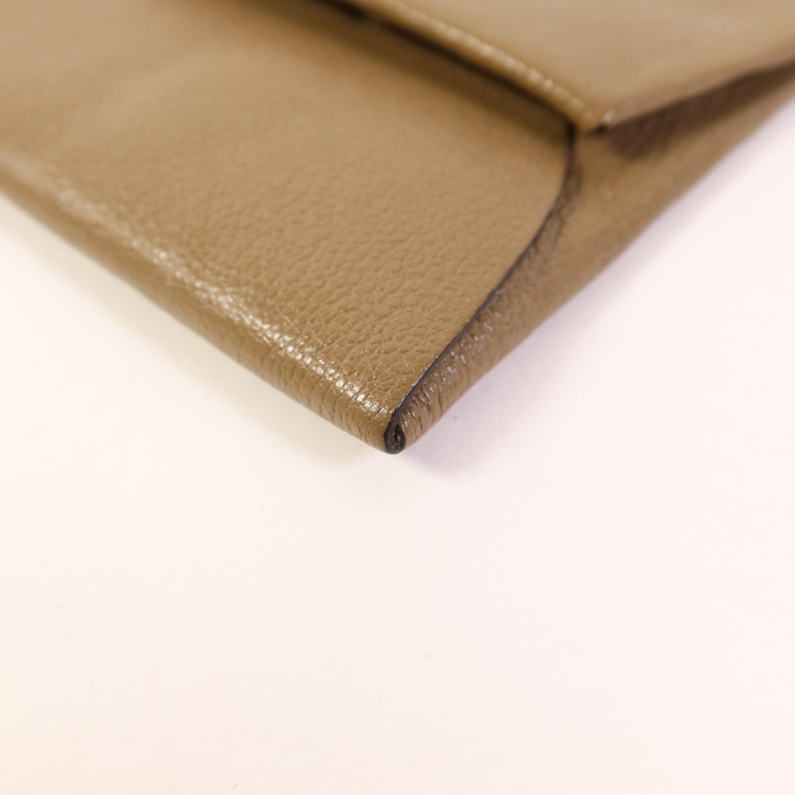 HERMES Chevre皮革Bastia Coin Purse銀扣零錢包Etoupe