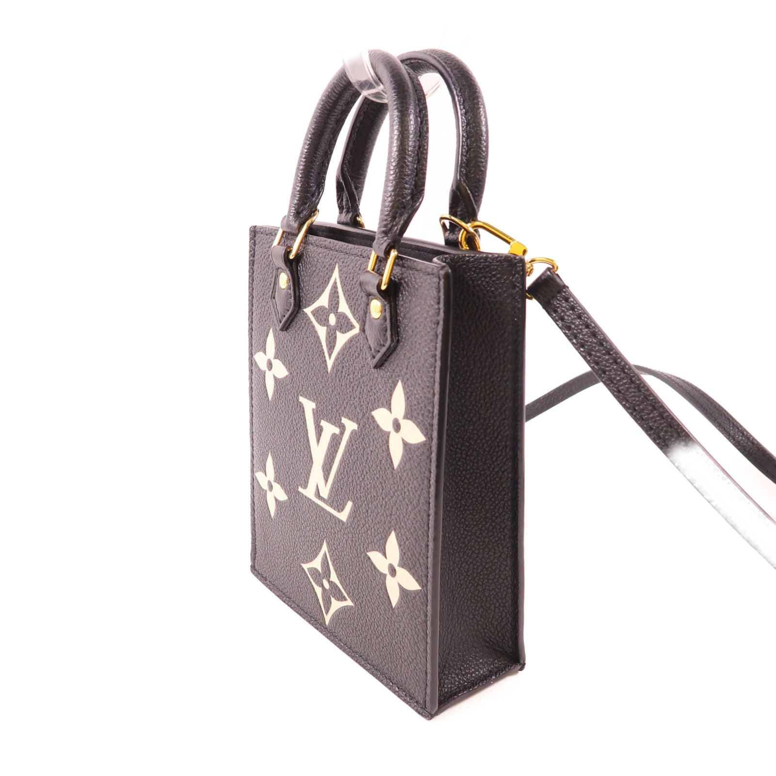 LOUIS VUITTON LV Petit Sac Plat 2Way Shoulder Handbag M57937 Monogram Eepreinte