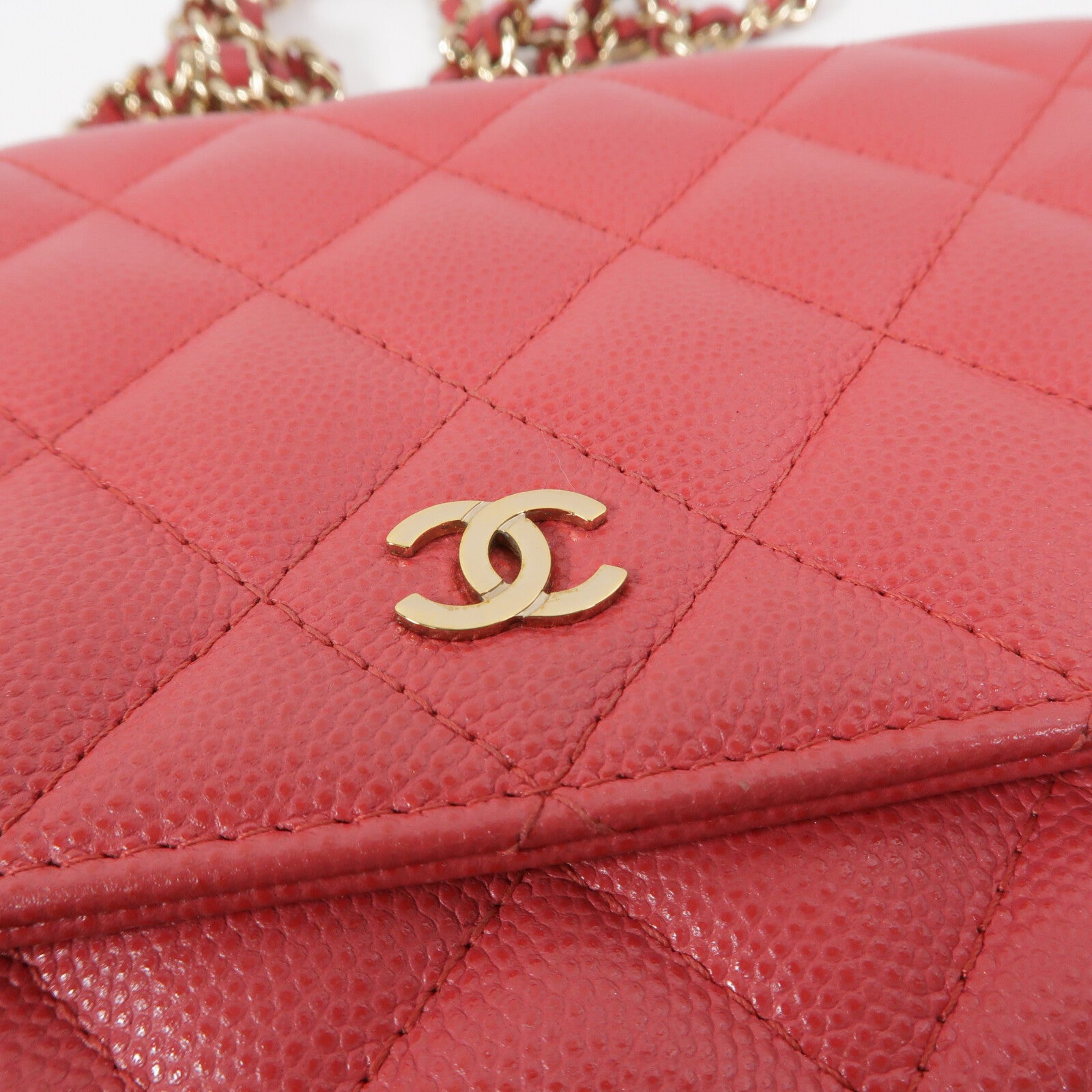 CHANEL 牛皮皮革WOC Wallet On Chain鏈帶肩背袋