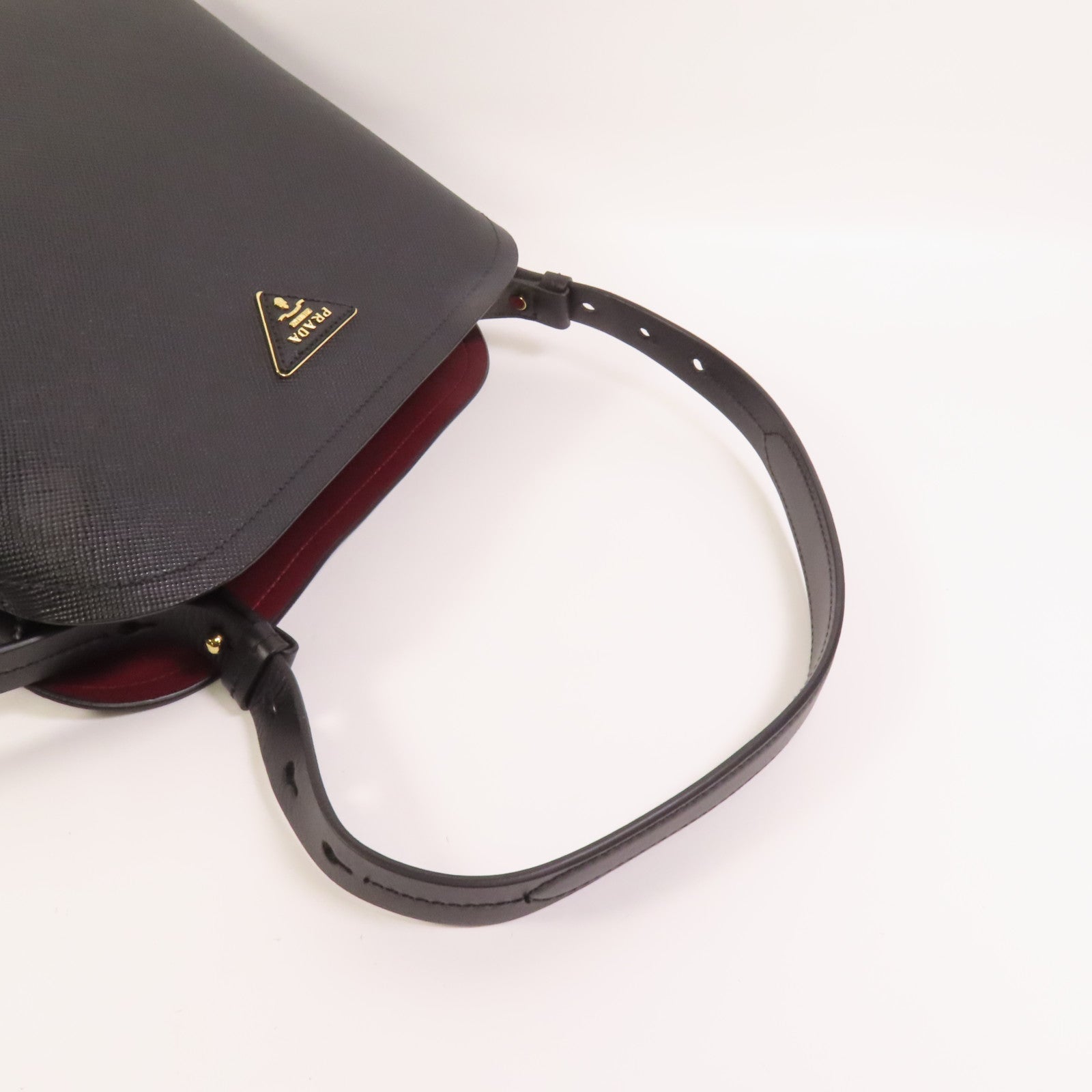 PRADA Saffiano皮革Shoulder Bag金扣手挽肩背兩用袋
