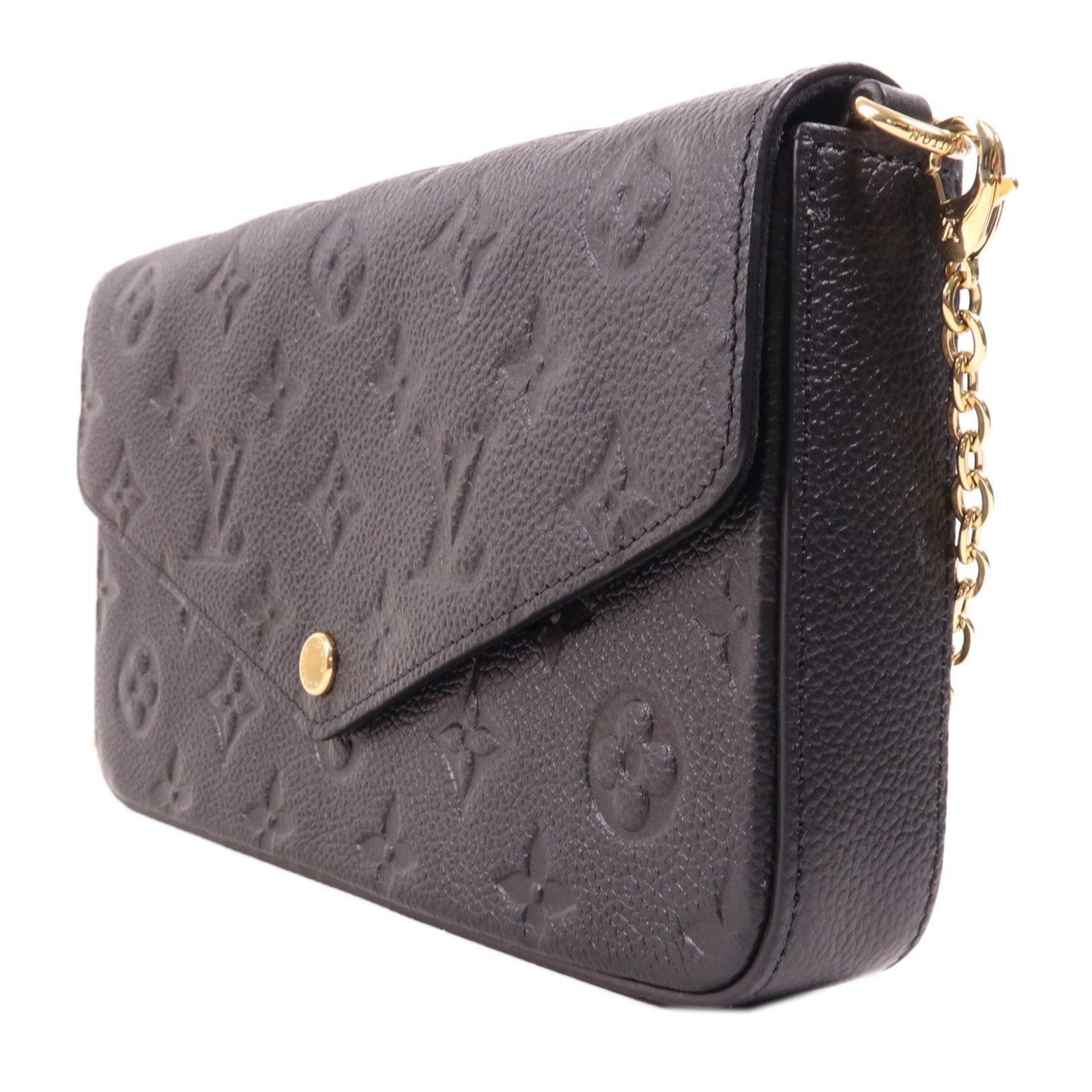 LOUIS VUITTON Monogram Empreinte Felicie Pochette 金扣鏈帶肩背袋