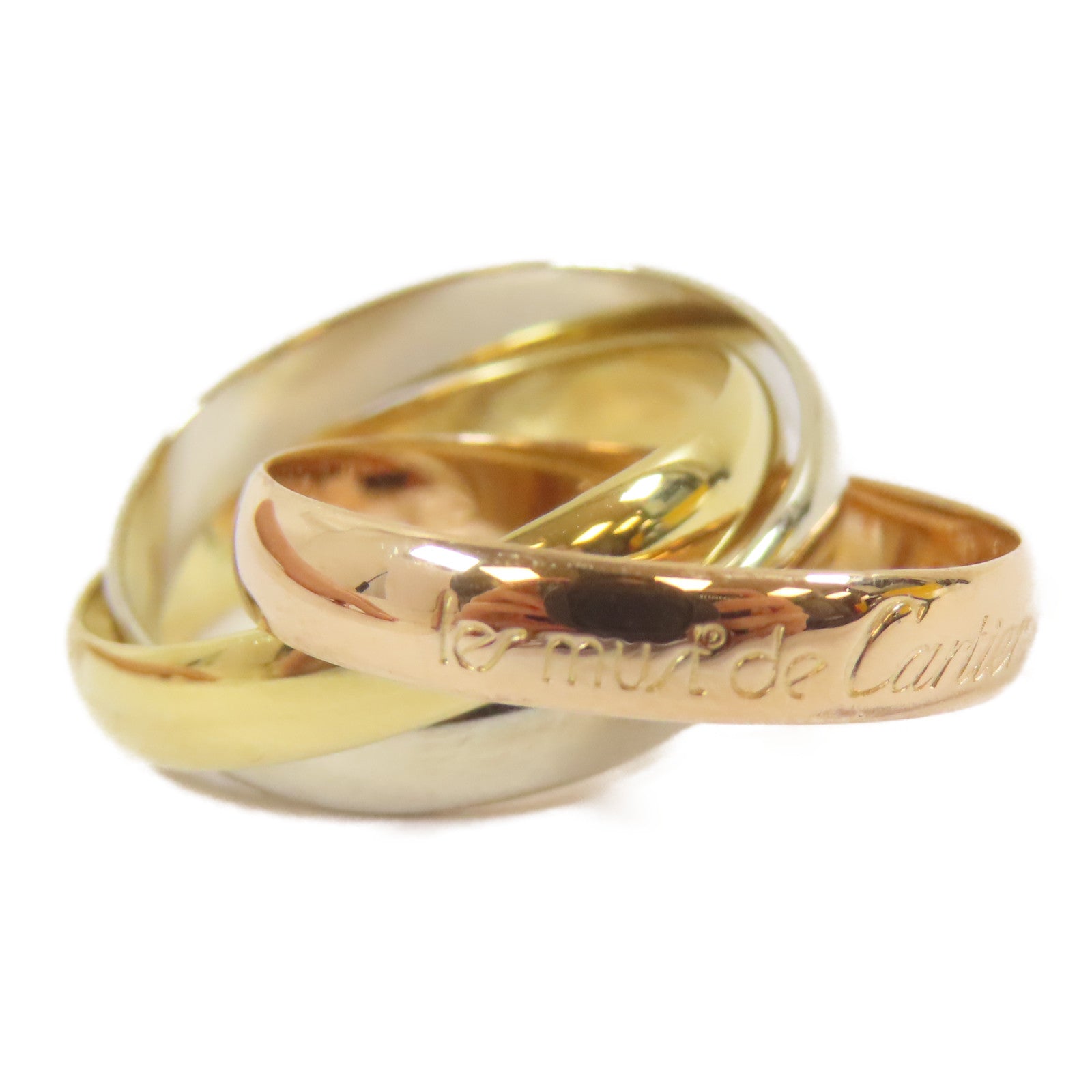 CARTIER 18K黃金/白金/玫瑰金Les Must De Trinity戒指Cartier#50/US#5.5
