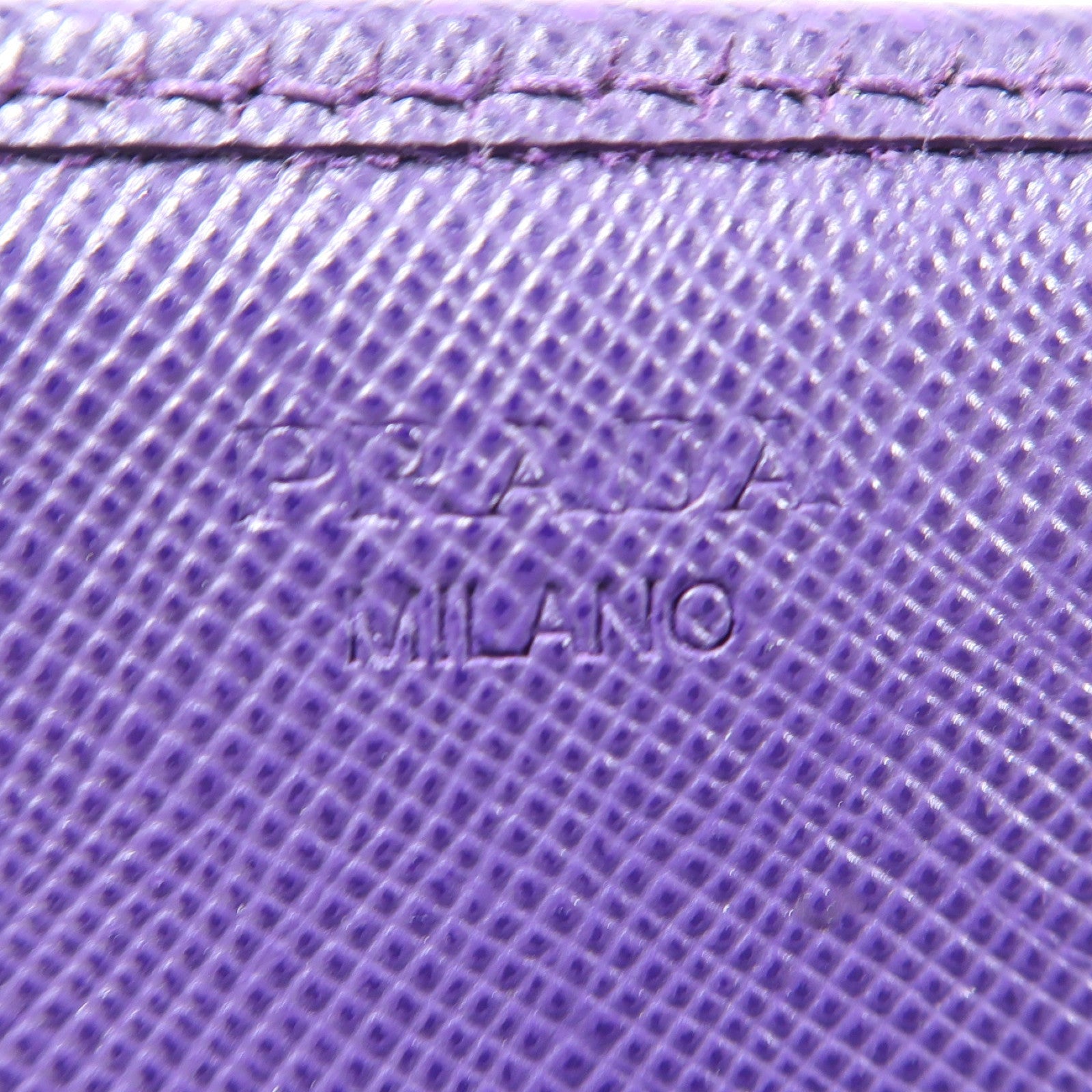 PRADA 牛皮皮革Long Wallet金扣長錢包紫色