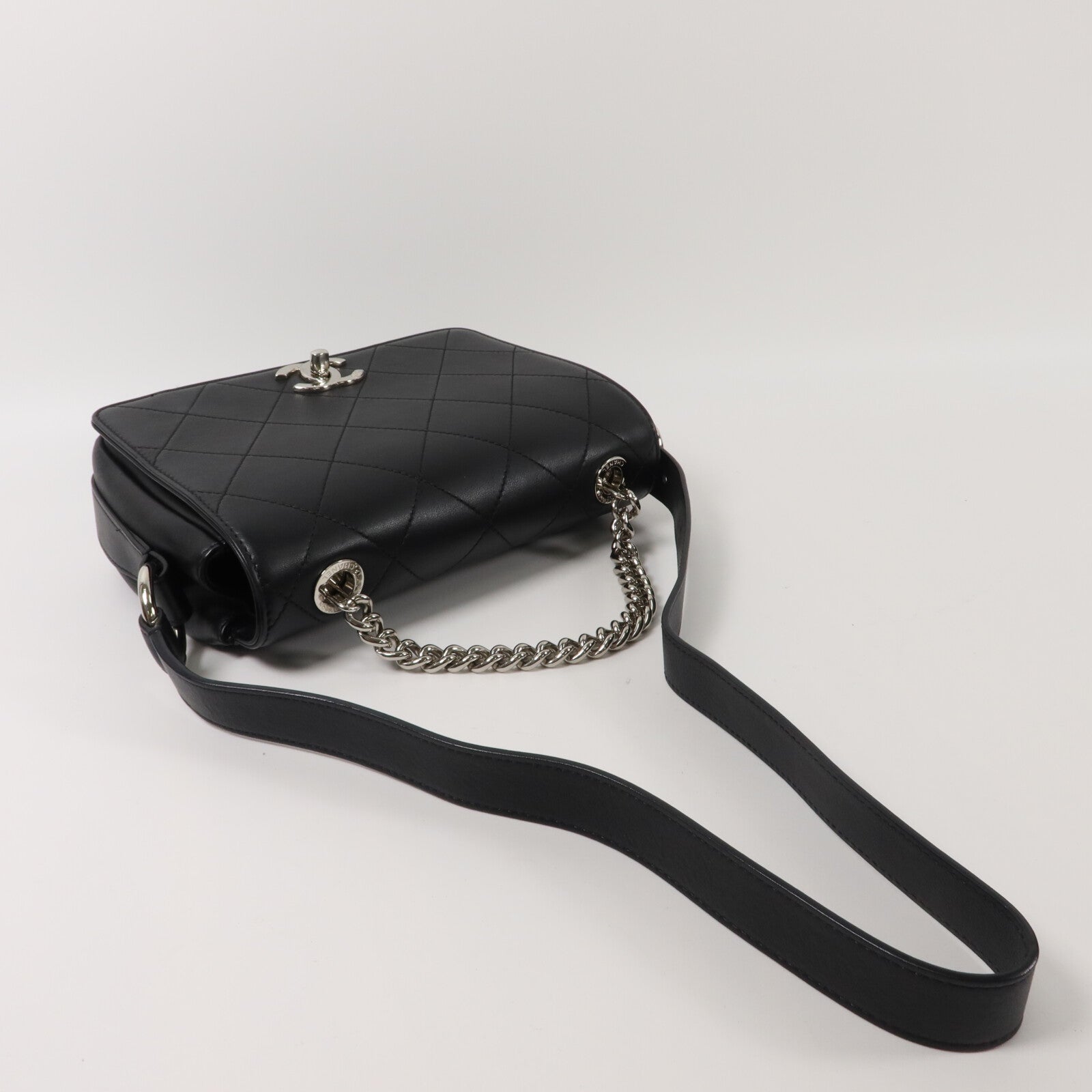CHANEL 牛皮皮革Shoulder Bag鏈帶手挽肩背兩用袋